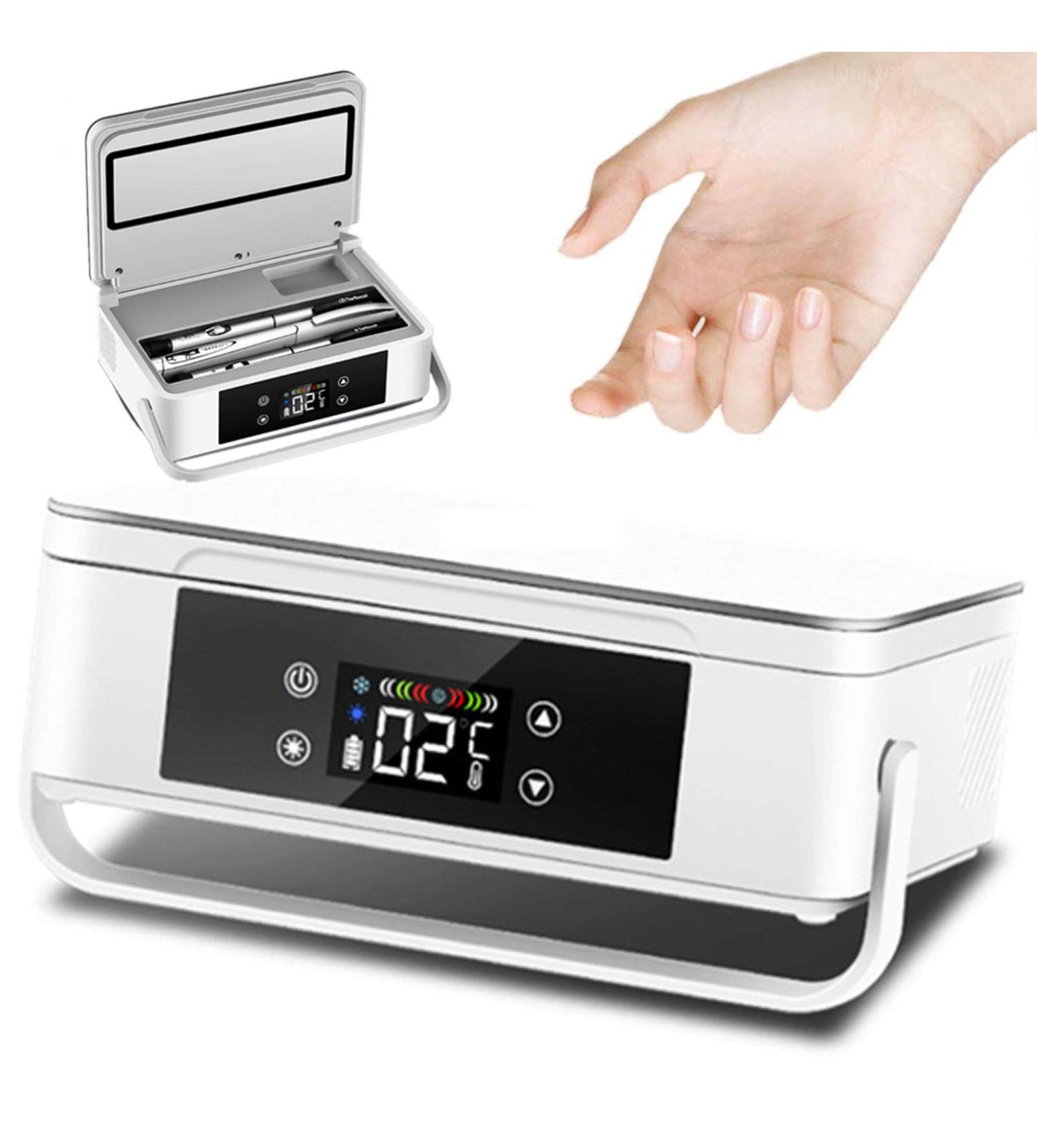 Insulin Cooler Rechargeable Medicine Refrigerator Touch Temperature Control Ultra-Quiet with Rechargeable Lithium Battery Suitable for Cars Families Travel - Buy Online on SooperMarket.com