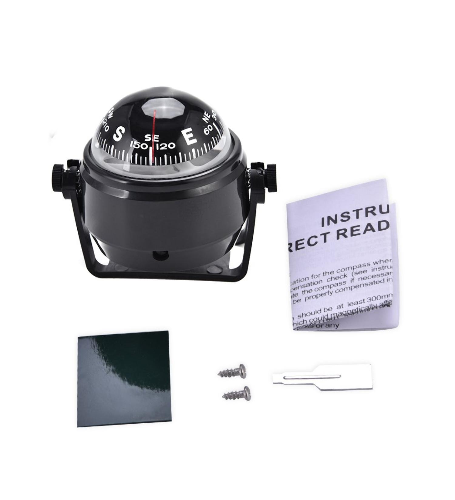 Boat Compsss  Black Electronic Adjustable Military Marine Ball Night Compass for Boat Vehicle - Buy Online on SooperMarket.com
