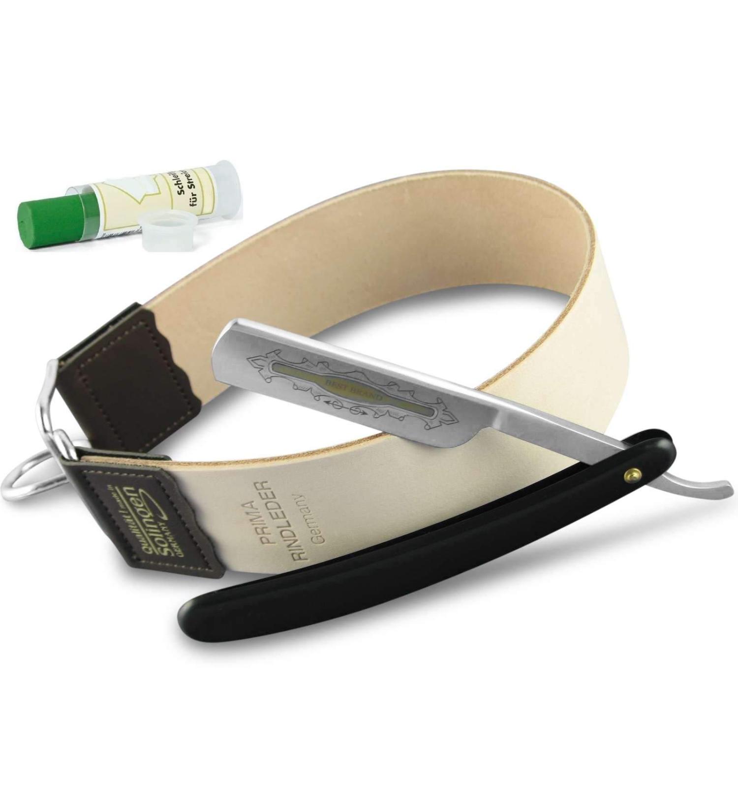 Premium Razor Set with Strop Grinding Paste & Gold Etching - Solingen Quality by InstrumenteNrw | International Shipping Available - Buy Online on SooperMarket.com
