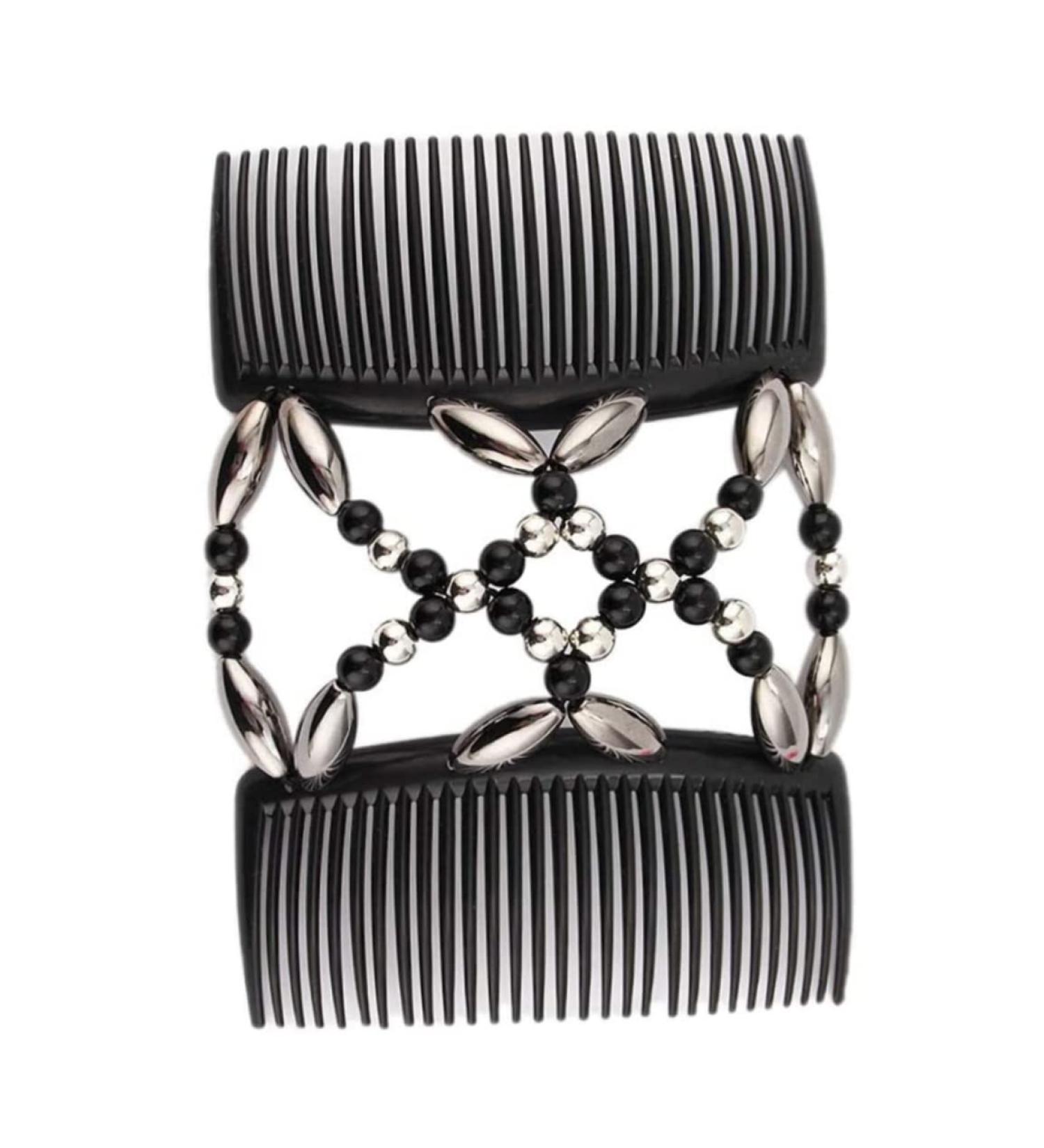 Beaded Hair Combs Stretchy Double Comb Hair Clips Stretchy Hair Comb Beads Hair Combs Elastic Hair Combs Vintage Beads Hair Comb for Women Hair Combs for Women Elastic Hair Slides - Buy Online on SooperMarket.com