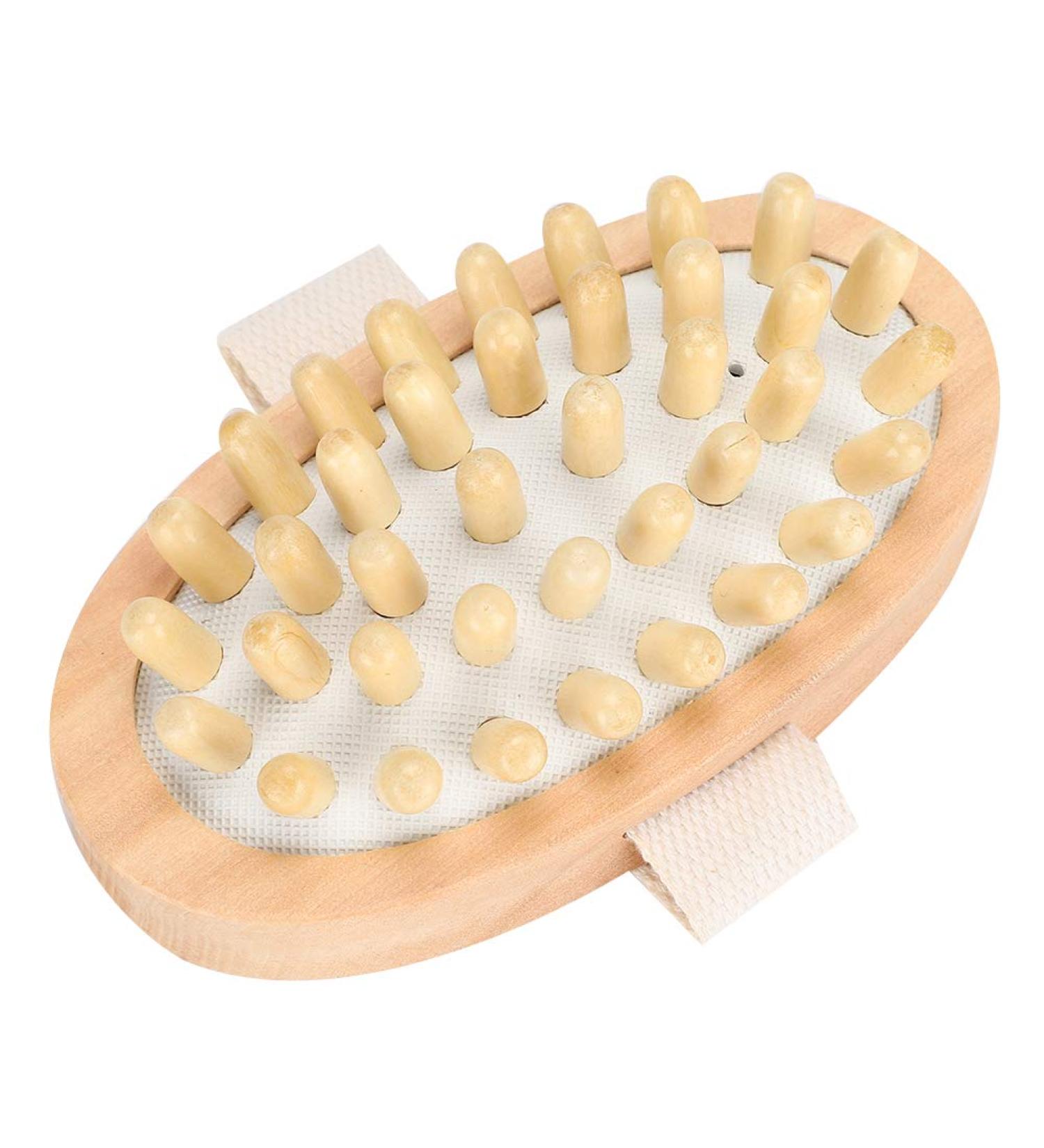 Natural Wooden Massage Brush for Body & Scalp - Exfoliating Body Wash & Hair Care Essentials - Buy Online on SooperMarket.com