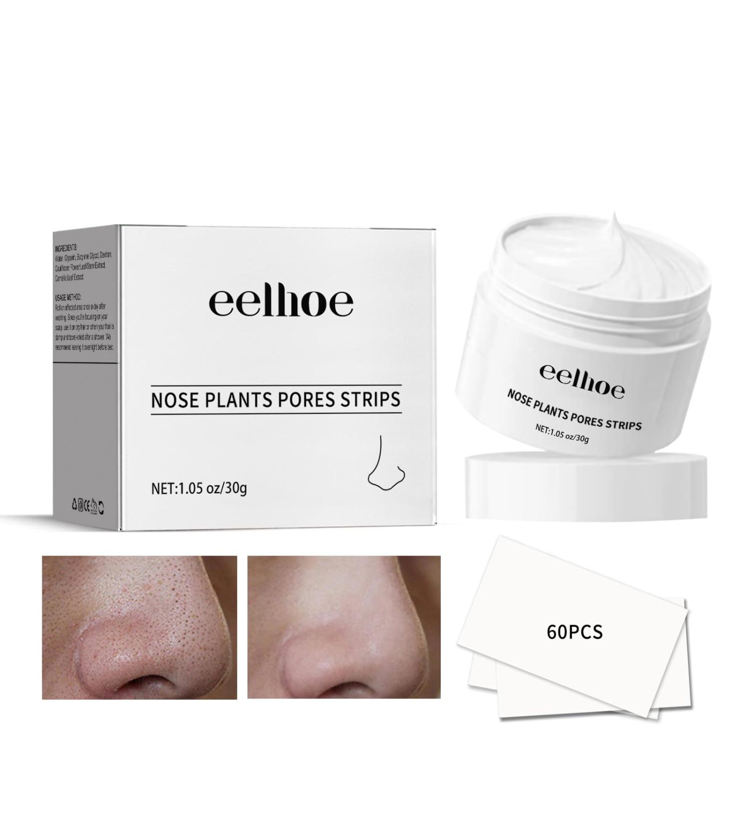 Peel Off Blackhead Removal Mask - Acne Treatment Pore Cleansing Cream & Nose Strips - 30ml + 60 Pcs for Clear Skin - Buy Online on SooperMarket.com