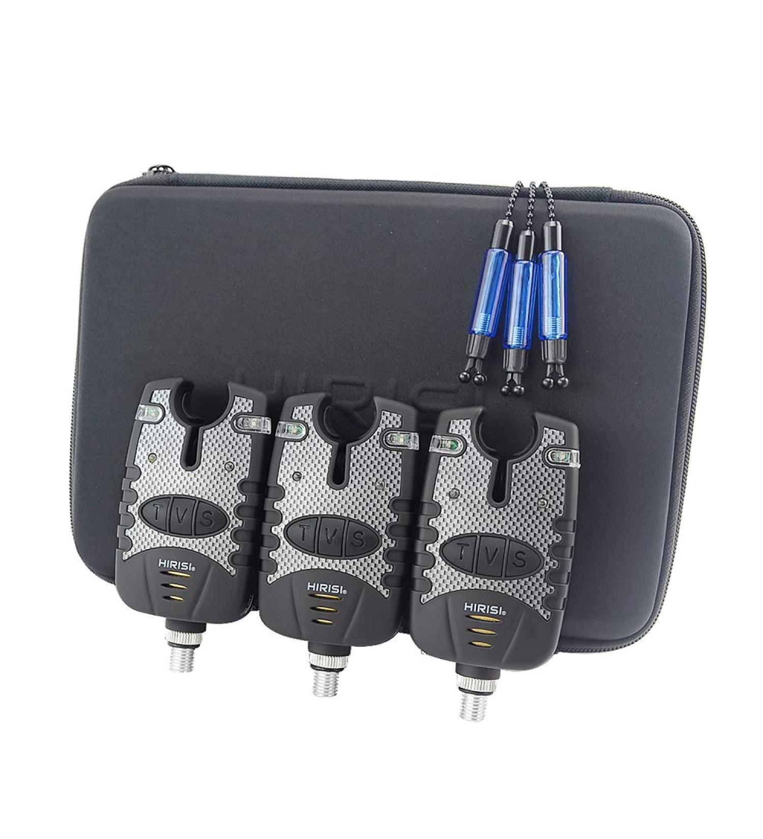 Hirisi Tackle Carp Fishing Bite Alarms & Swingers Set - 3 Pack (Red Blue Green) - Zipped Bag - International Shipping - Buy Online on SooperMarket.com