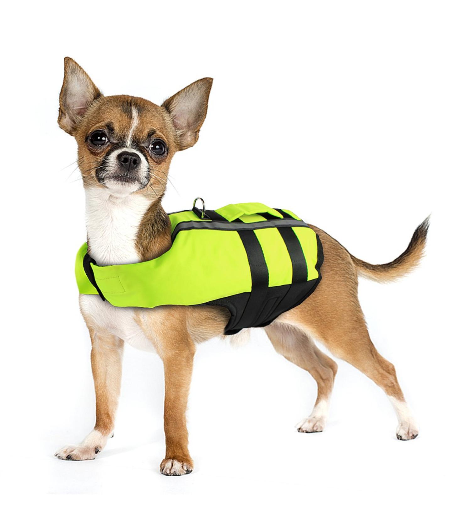 NAMSAN Small Dog Life Jacket | Inflatable Vest with Reflective Stripe & Safety Handle | Adjustable Buoyancy Aid | Puppy Flotation Jacket in Green-S - Buy Online on SooperMarket.com