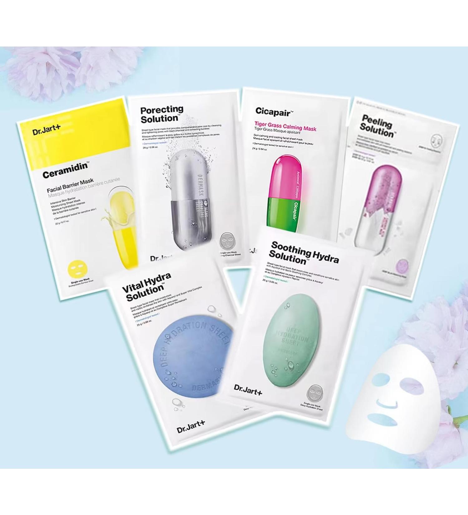 Dr.Jart+ Mask Sheet Set 6 Pieces Random (Cicapair Vital Hydra Soothing Hydra Porecting Ceramindin) Skincare Facial Care - Buy Online on SooperMarket.com