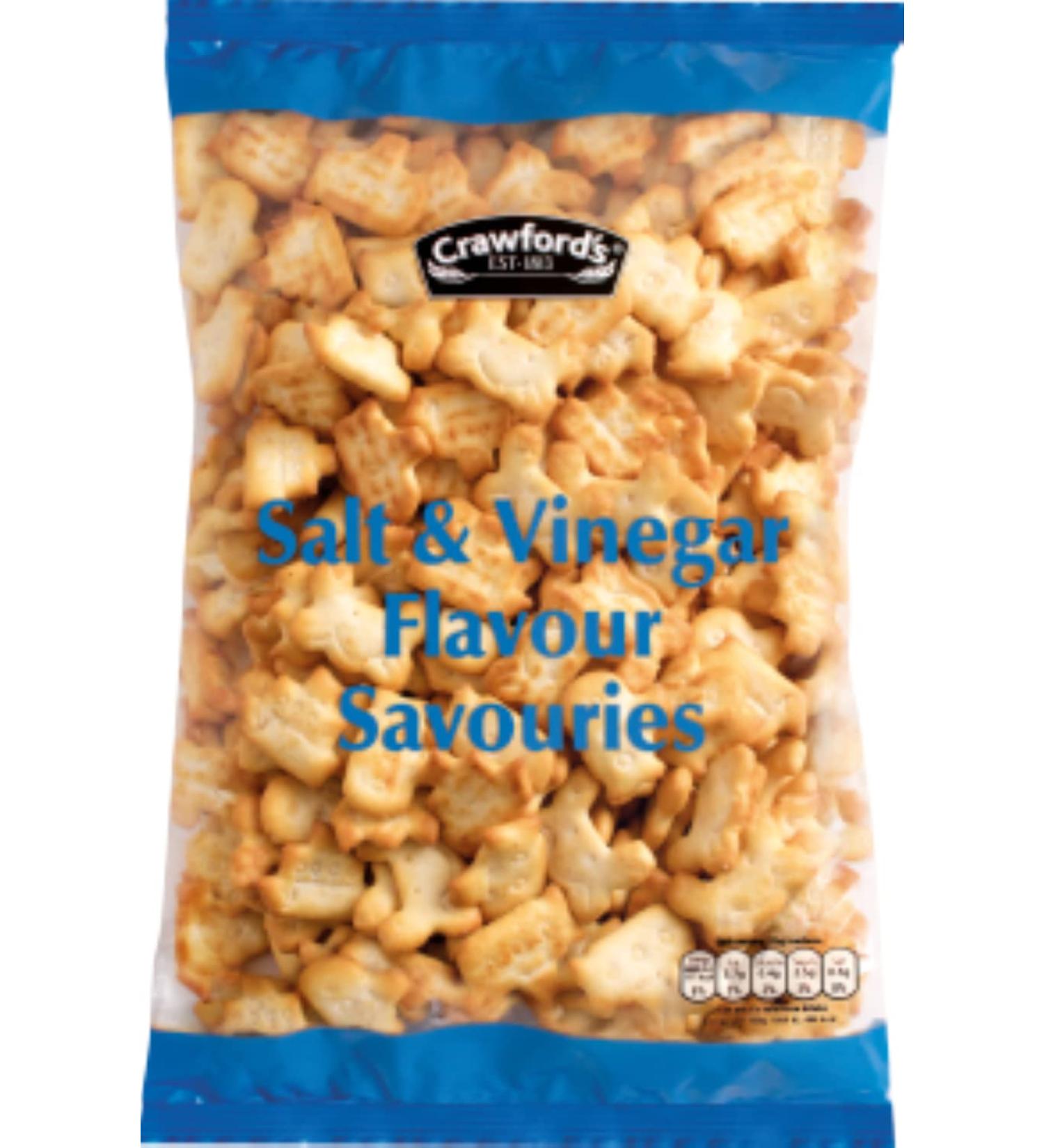 CRAWFORD'S SALT & VINEGAR FLAVOUR SAVOURIES 200G - 8 PACK