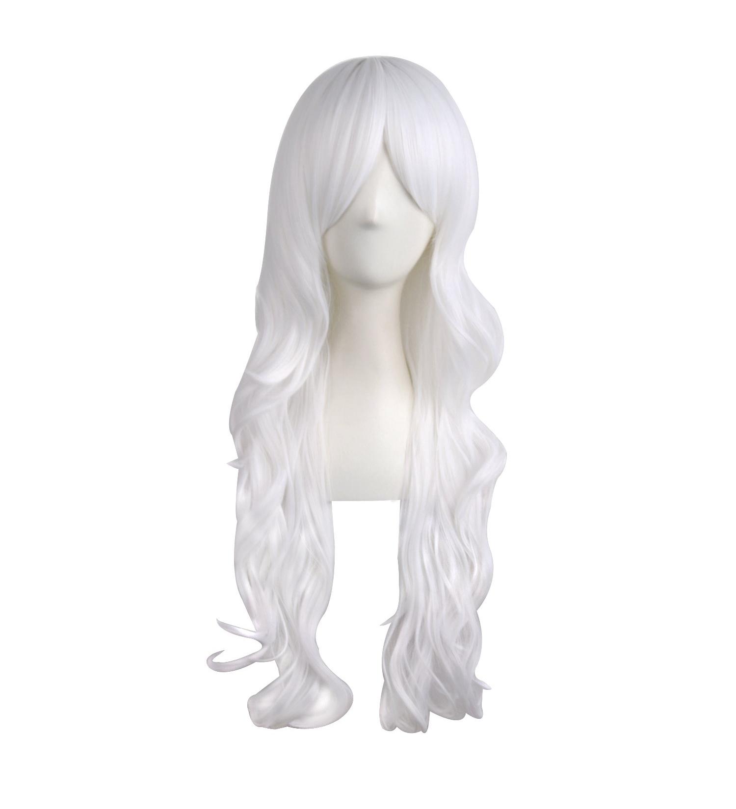 MapofBeauty Charming Women's Long Curly Full Hair Wig 28/70cm - White - Buy Online on SooperMarket.com