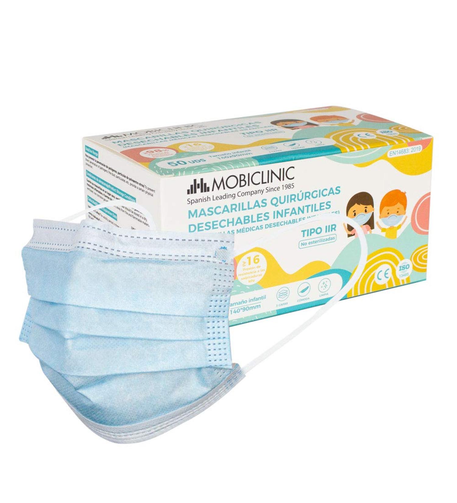 Buy Mobiclinic Children's Masks - 50 Medical IIR 3-Layer CE Certified 98% Bacterial Filtration Ideal Mouth Protection for Kids - Buy Online on SooperMarket.com