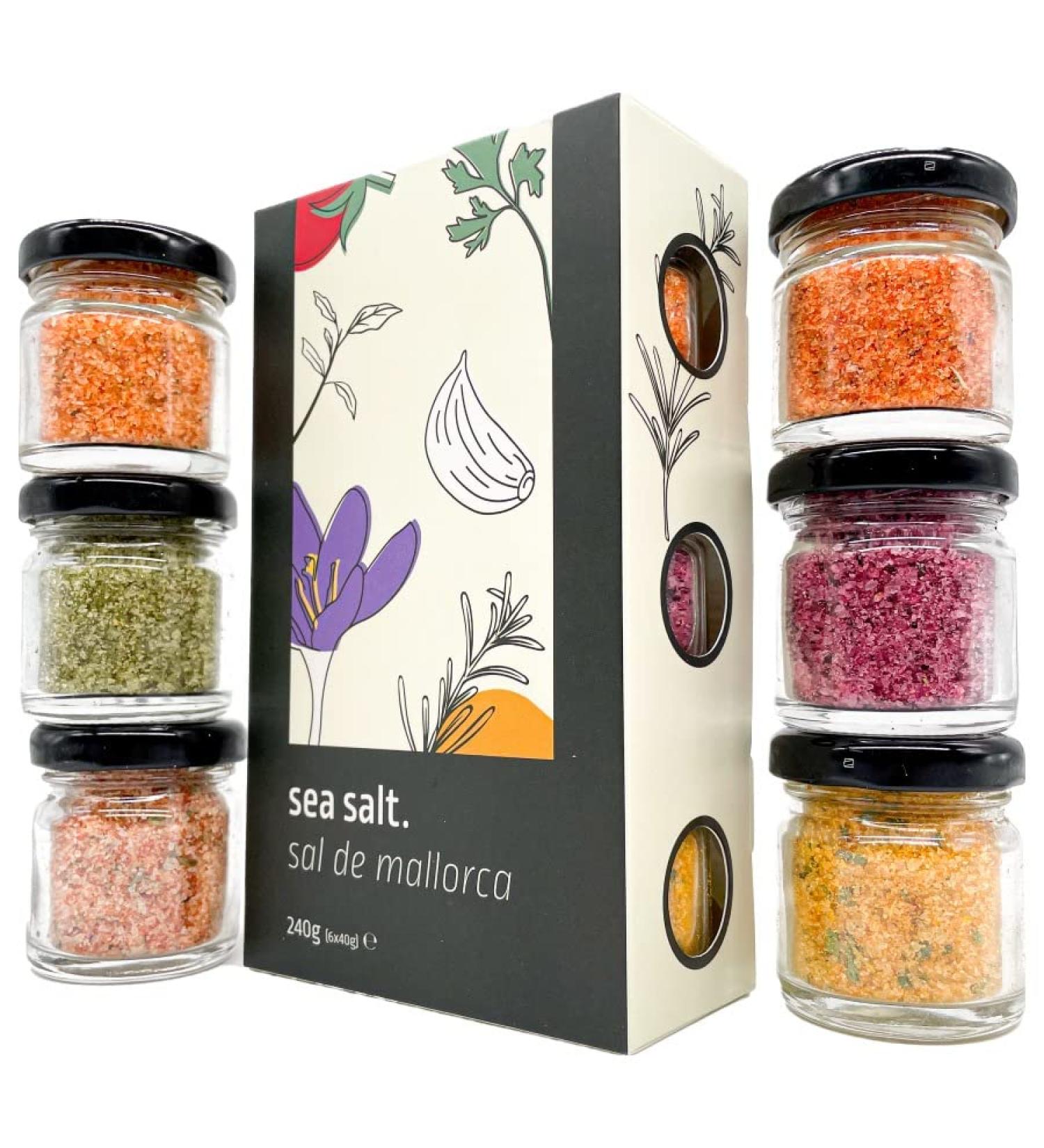 Foodoko Gourmet Salt Spice Gift Set - Premium Sea Salt Set from Spain (6x40g) - Perfect for Food Lovers - Buy Online on SooperMarket.com