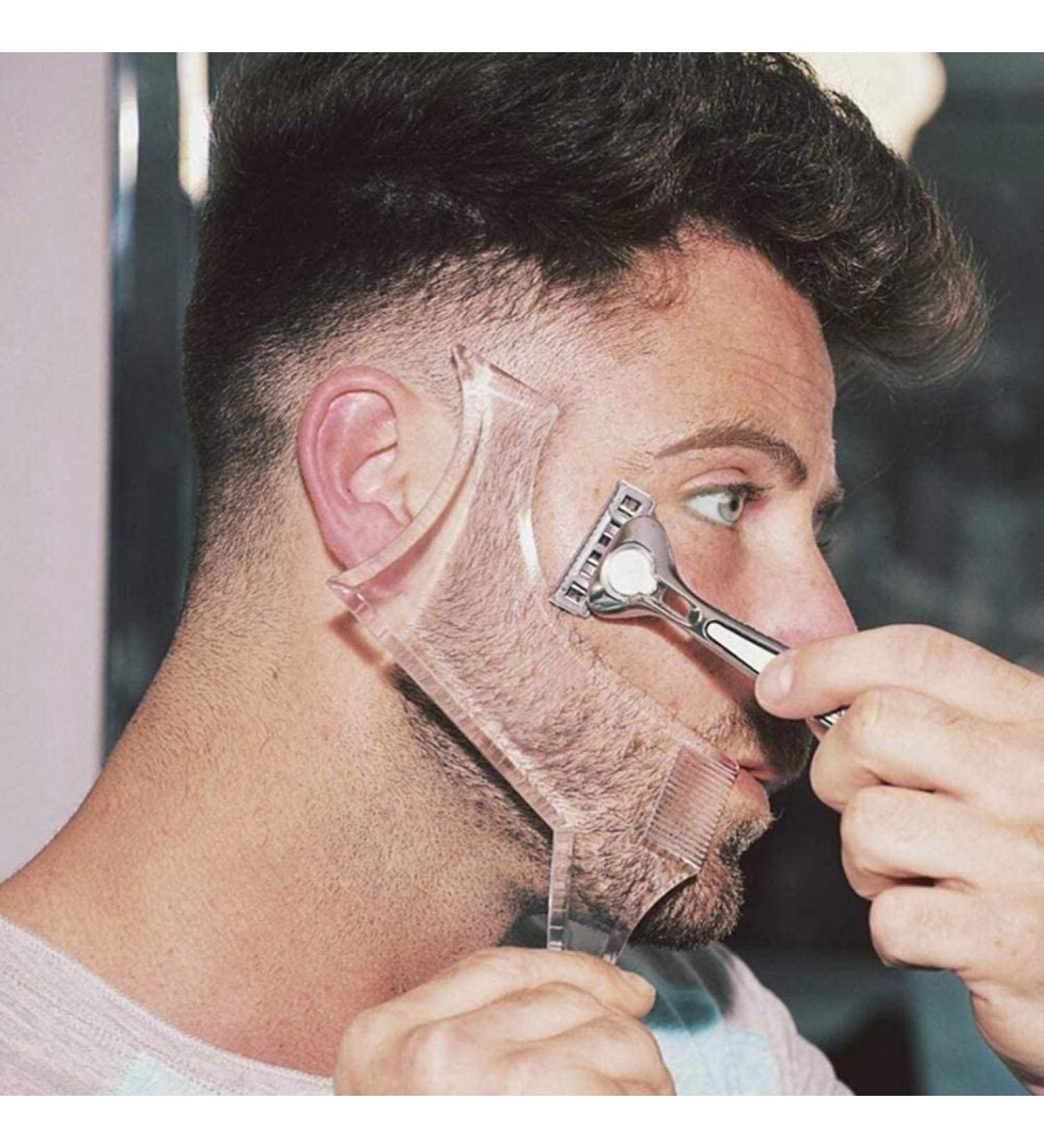 Men's Beard Shaping Tool for Perfect Line Up & Styling - Works with Any Beard Razor or Trimmers - Clear - Buy Online on SooperMarket.com