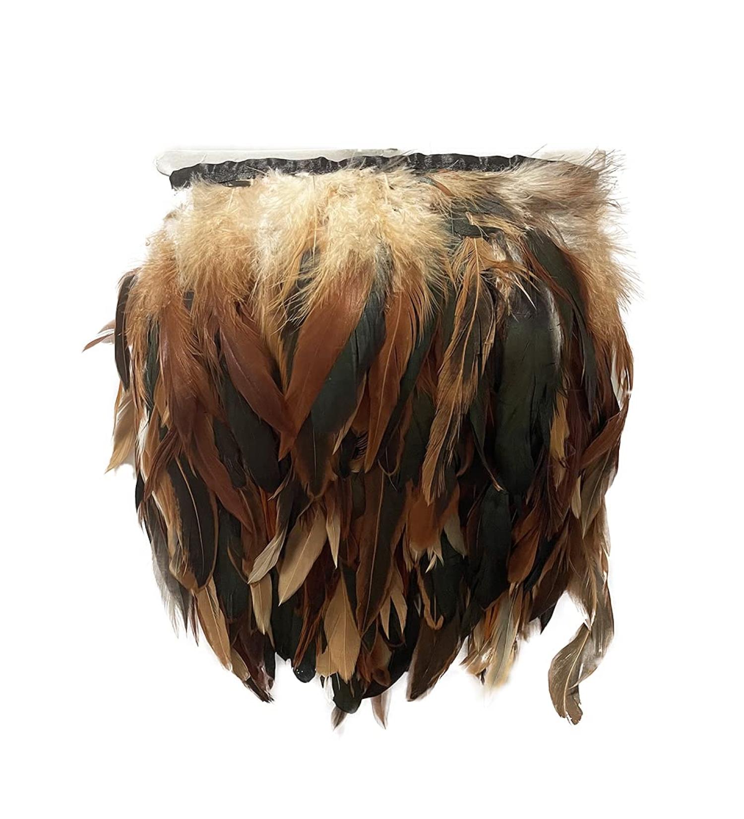 LONDGEN Rooster Feather Trim Fringe 5-7 Craft Trim 5 Yards Pack - Natural - Buy Online on SooperMarket.com