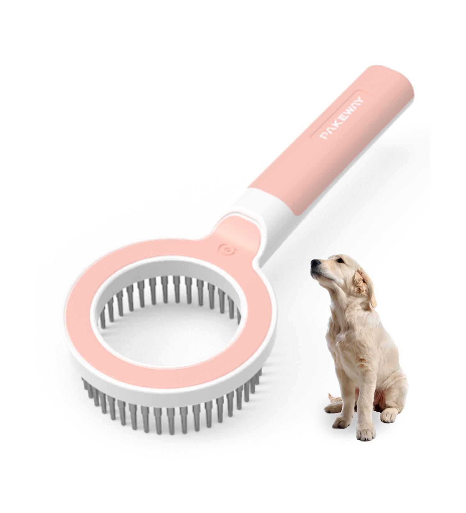 Zewze Long-Haired Dog Brush - Stainless Steel Pet Ridge Comb for Removing Knots & Grooming - Ideal for Dogs - Pink - Buy Online on SooperMarket.com