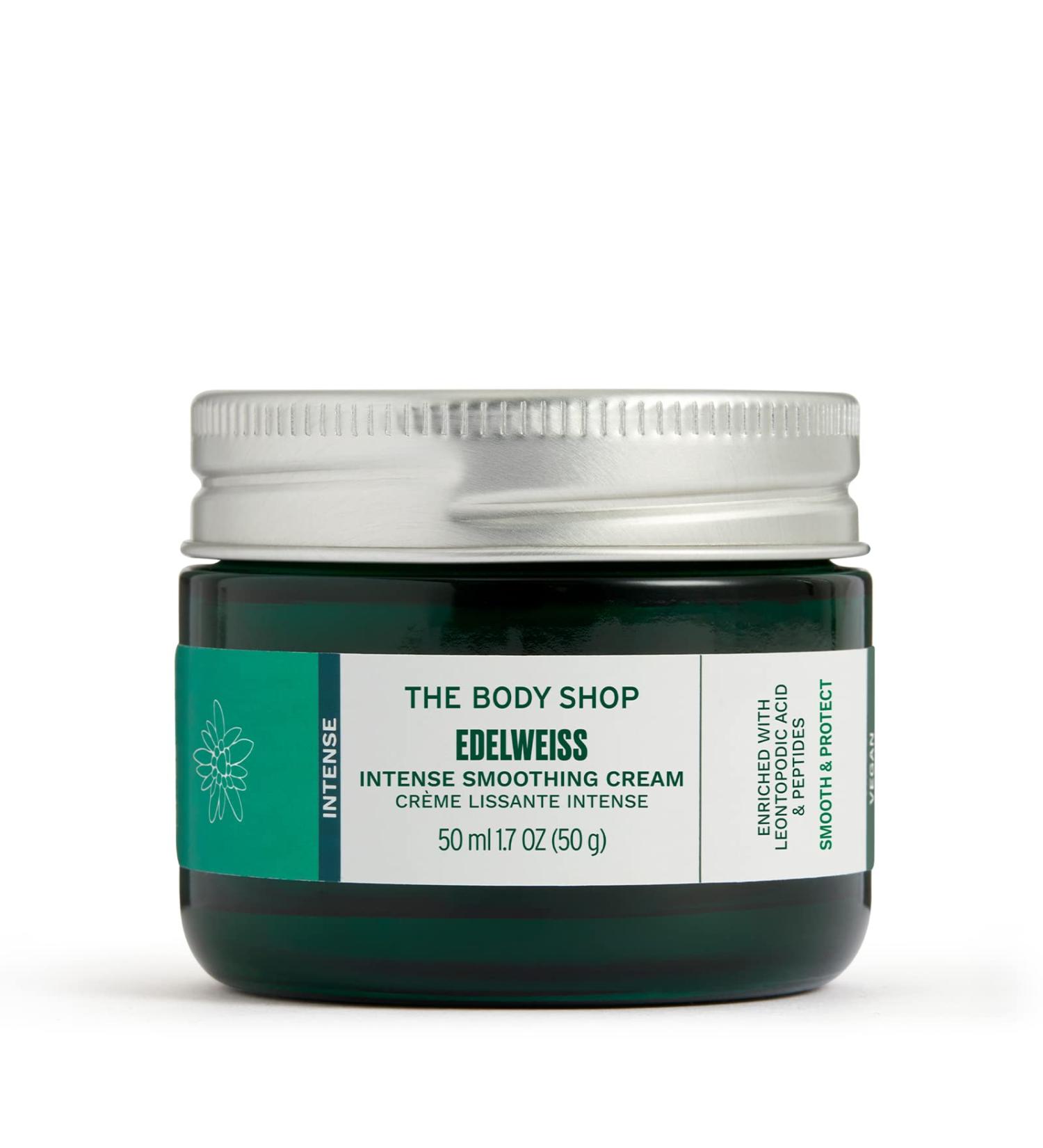 Body Shop Edelweiss Intense Nourishing Day Cream 50ml - Vegan Moisturizer for Smooth & Hydrated Skin - Buy Online on SooperMarket.com