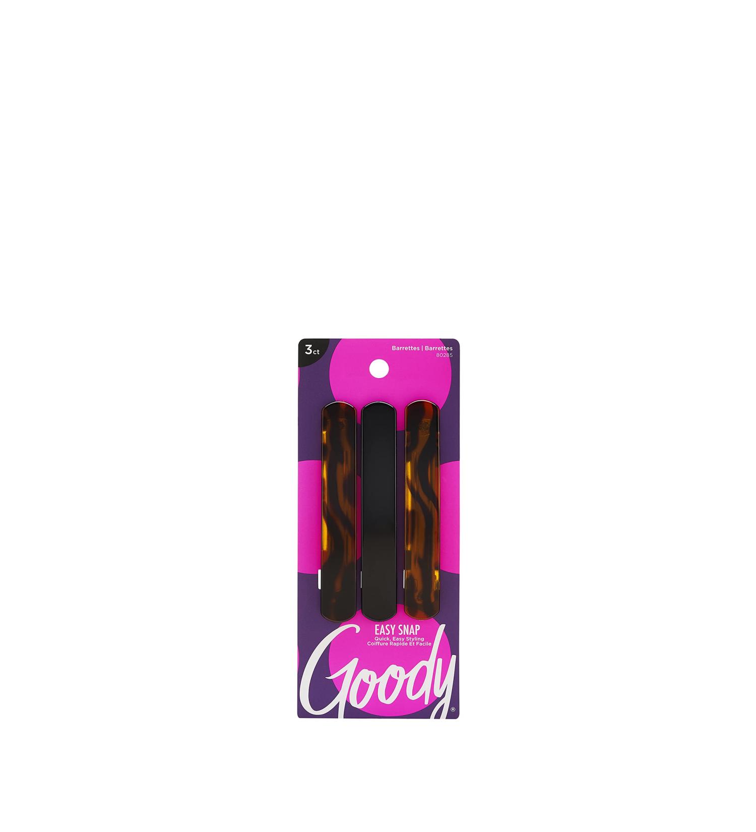 GOODY Classics Rounded Hair Barrette Black & Tortoise 3 Pack - Buy Online on SooperMarket.com