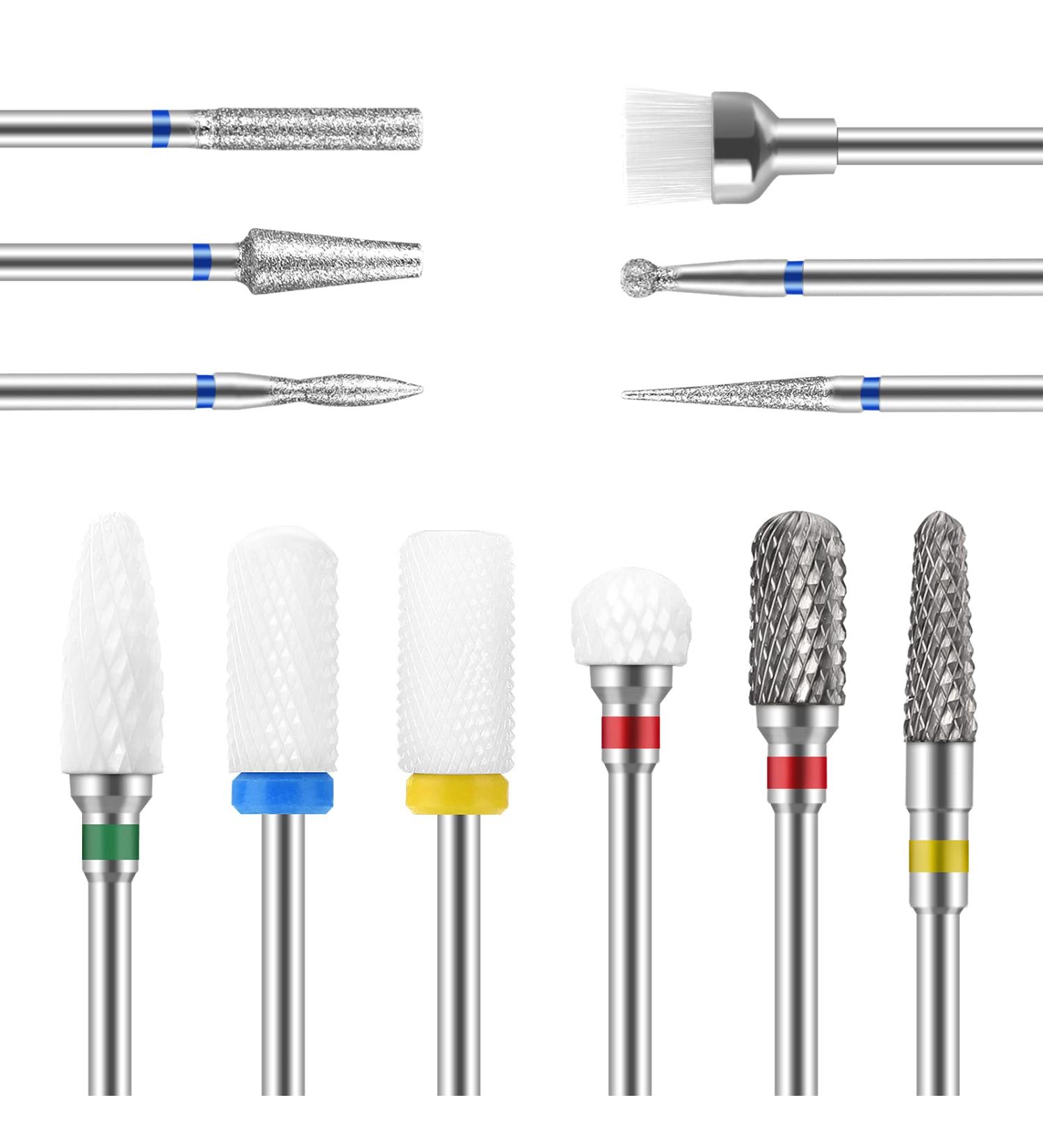 Maquita Nail Miller Attachments - 4 Ceramics & 8 Tungsten Alloy Bits for Gel & Acrylic Nails - Professional Manicure & Pedicure Accessories - Buy Online on SooperMarket.com