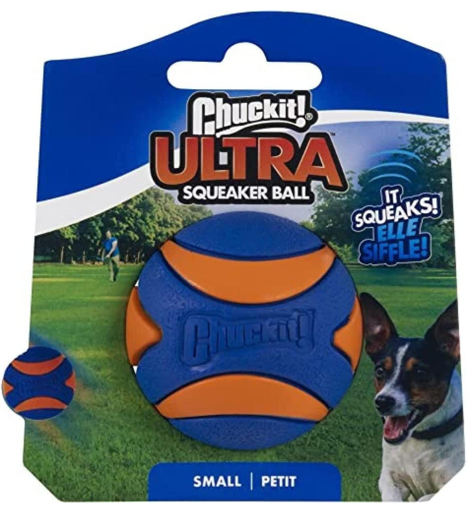 Chuckit! Ultra Squeaker Ball Small - Multi-Coloured 1-Pack for Interactive Fun | International Shipping Available - Buy Online on SooperMarket.com