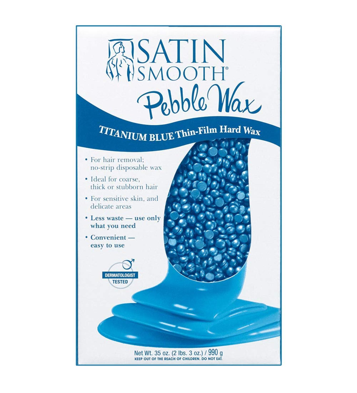 Satin Smooth Titanium Blue Pebble Wax 35 oz - Professional Grade Hair Removal Wax - Buy Online on SooperMarket.com