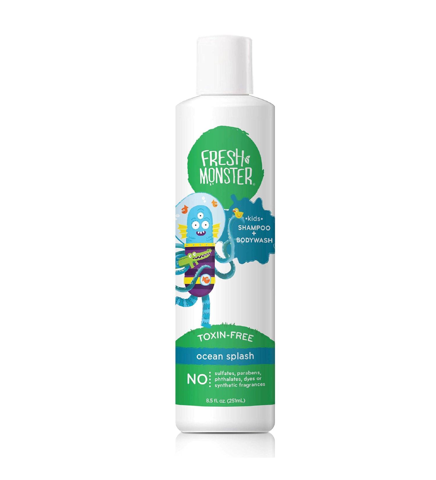 Fresh Monster 2-in-1 Kids Ocean Splash Shampoo & Body Wash - Toxin-Free, Hypoallergenic, Natural - 8.5 Fl Oz - Buy Online on SooperMarket.com