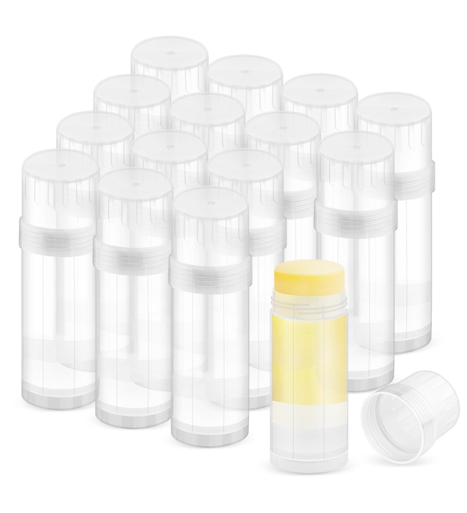 15 Pack 2 oz/60ml Plastic Deodorant Containers Empty Round Twist-Up Solid Stick Tube Container for Homemade Deodorant Shaving Soap Stick Heel Lip Balm Solid Lotion Bars-Top Filling Clear - Buy Online on SooperMarket.com