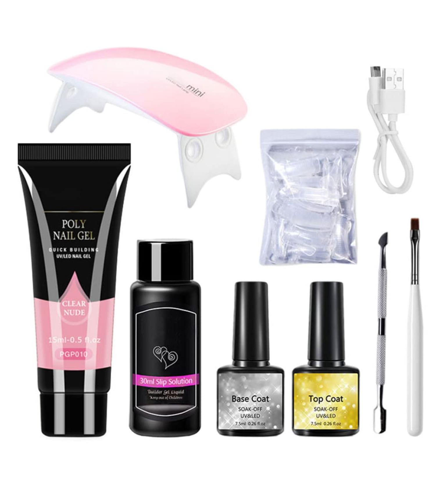 LOUMMRCY Polygel Nail Kit - Complete 8 Piece Starter Set for Beginners | DIY French Nail Art & Manicure at Home - Buy Online on SooperMarket.com