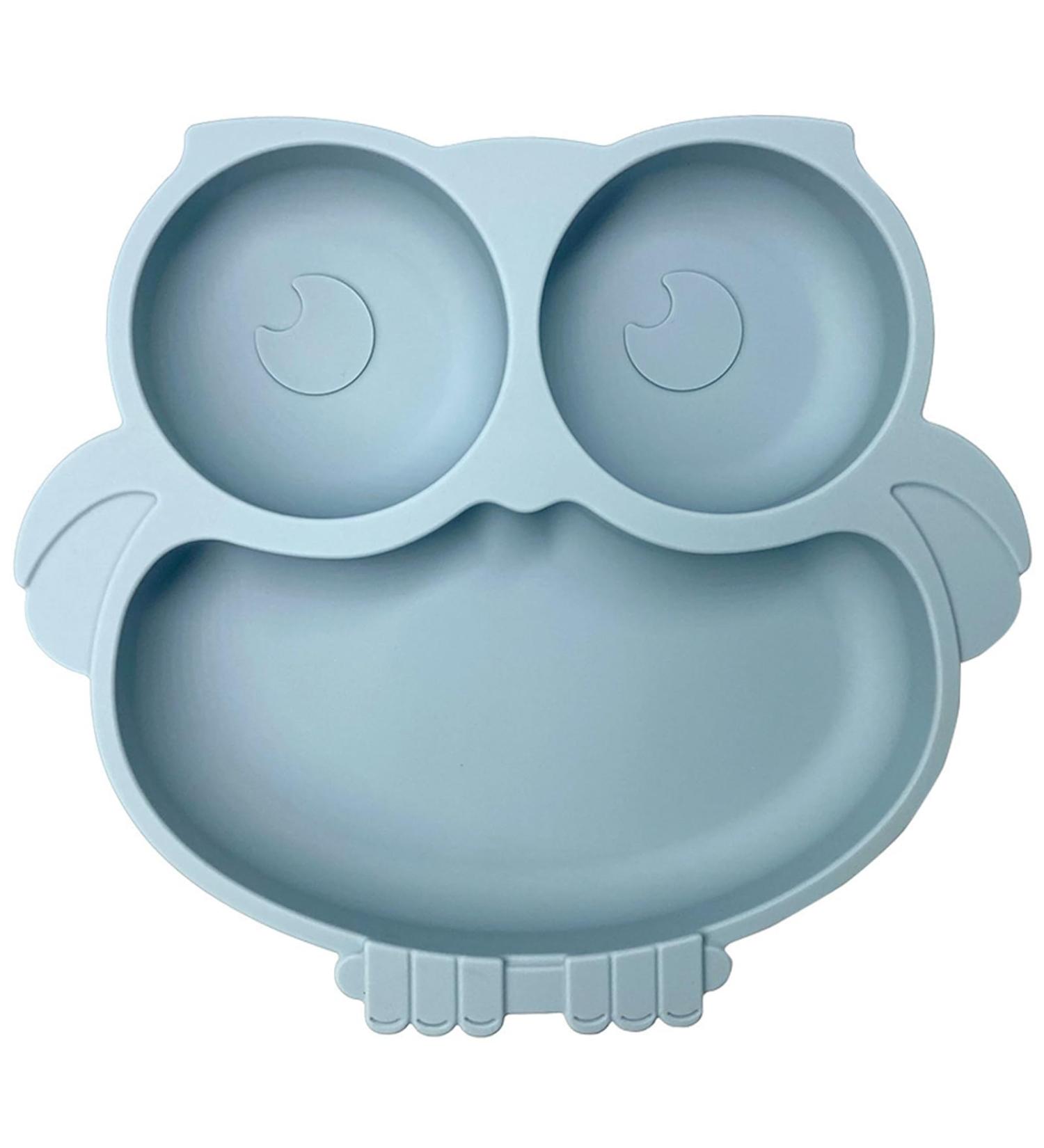 BPA-Free Silicone Baby Suction Plate for Toddlers - Dishwasher & Microwave Safe - Blue - Buy Online on SooperMarket.com