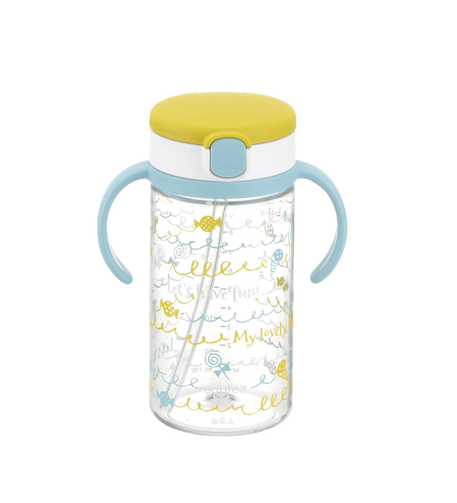 Richell Aqulea Outing Straw Mug 320ml Yellow - BPA Free, Leakproof Design - Buy Online on SooperMarket.com