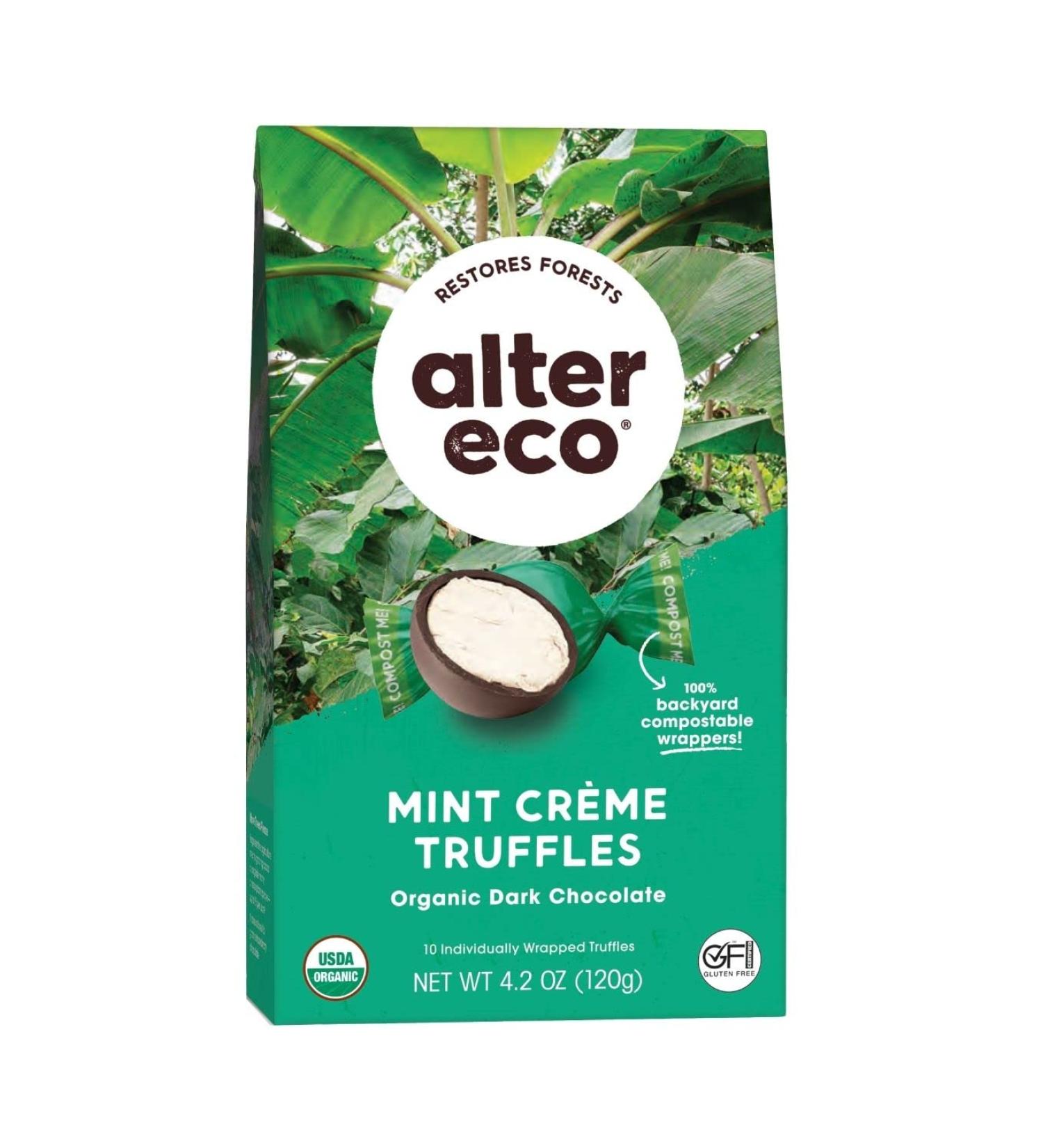Alter Eco Organic Mint Crأ¨me Truffles Dark Chocolate - 4.2 oz (120g) | Gourmet Vegan Treat - Buy Online on SooperMarket.com