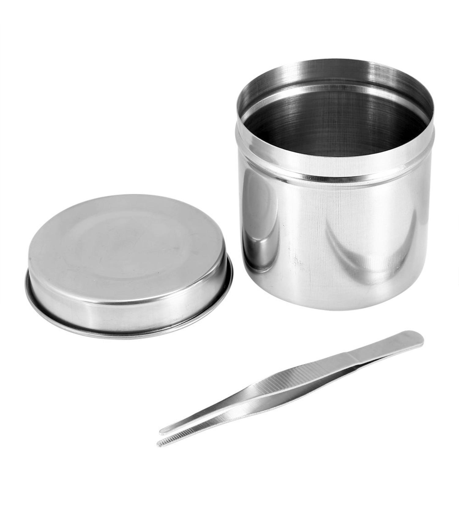Stainless Steel Disinfection Jar with Tweezers(9cm) - Buy Online on SooperMarket.com