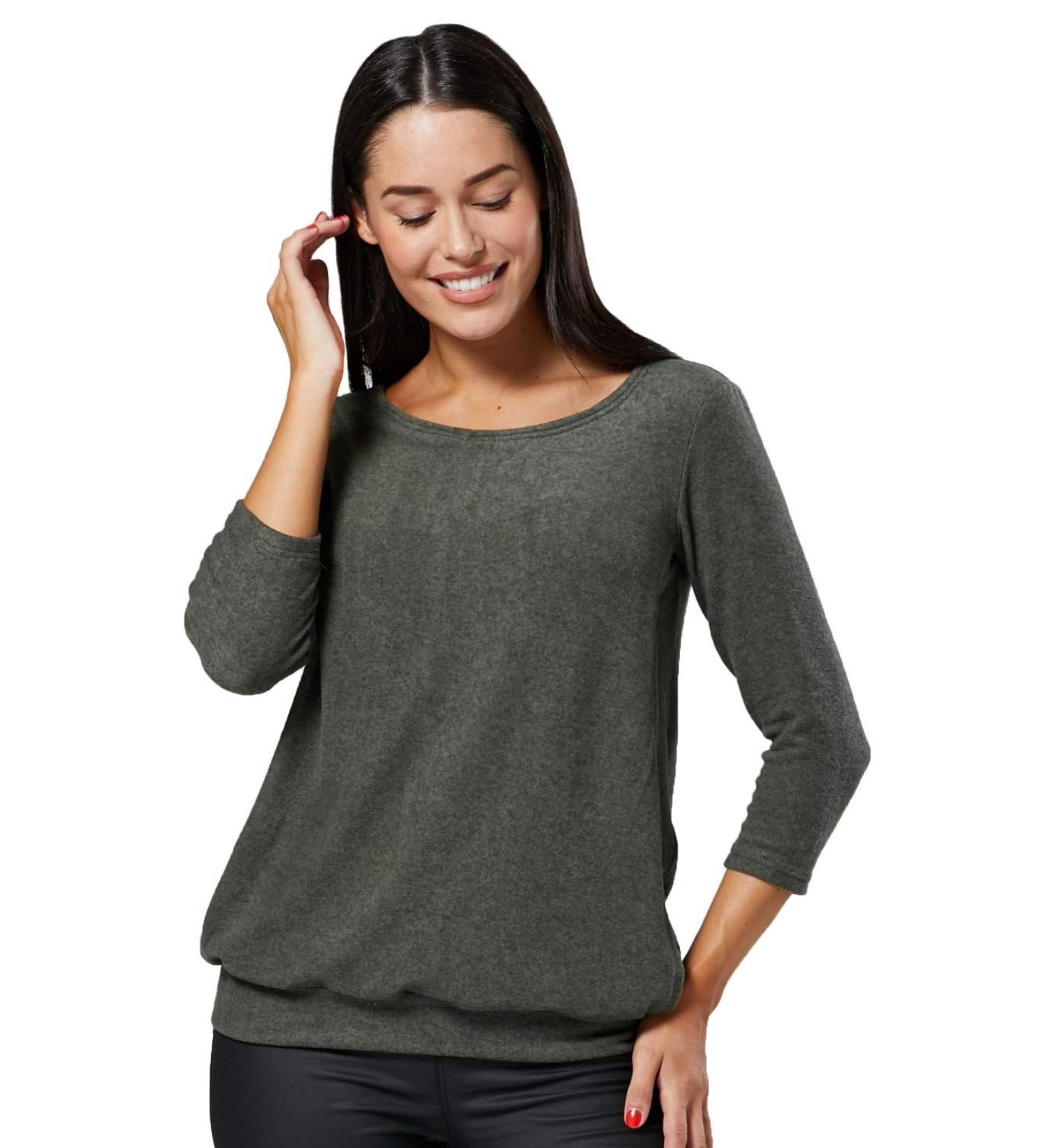 Happy Mama Maternity Nursing Striped Jumper Top 16-18 Khaki Melange - Buy Online on SooperMarket.com