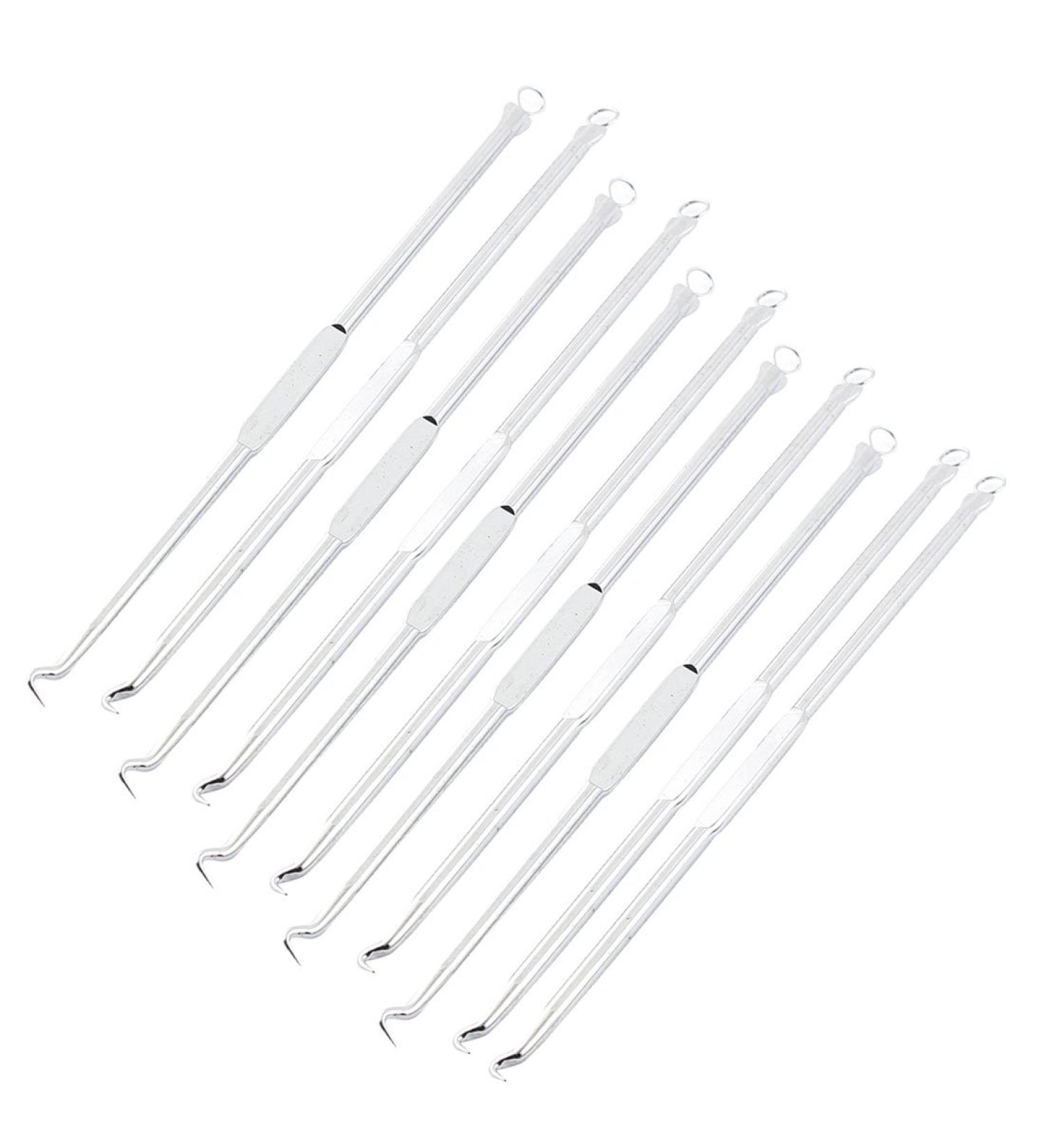 Ruilogod Metal Acne Zit Pimple Extractor Cleaner Remover pin Poke Tool 11pcs