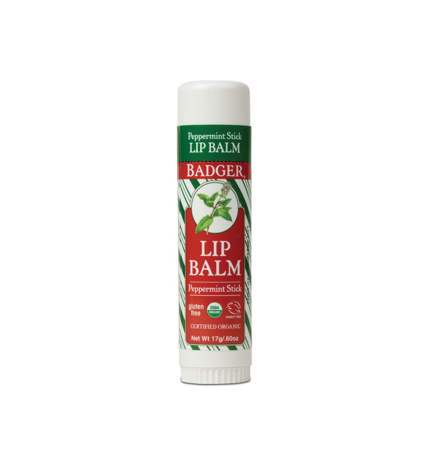 Badger Company Peppermint Lip Balm 0.60 oz - Natural Moisturizer & Soothing Relief - Buy Online on SooperMarket.com