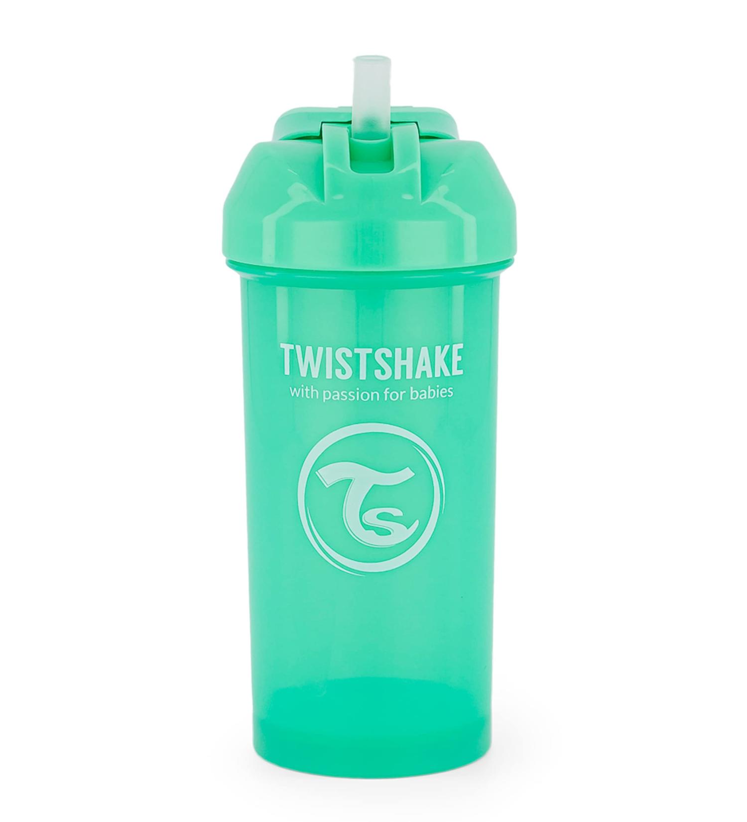 Twistshake Leak-Proof Straw Cup for Kids - BPA-Free Pastel Green Drinking Bottle (360ml) | Ideal for Children 6+ Months - Buy Online on SooperMarket.com