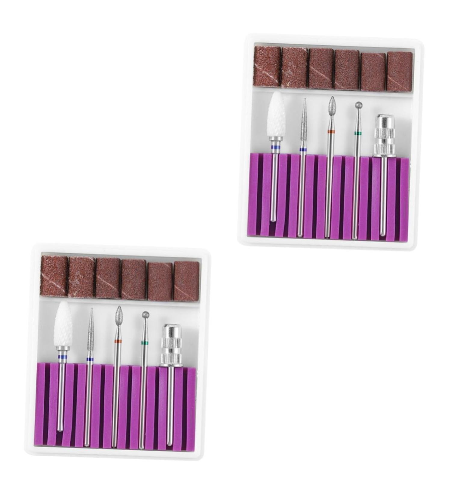POPETPOP 2 Sets Nail Art Equipment Nail Bits Nail Drill Bits for Acrylic Nail Polish Accessories Drill Bits for Nails Manicure Drill Bits Pedicure Bits Nail Gel Electric Head Purple 6.5x5.5cmx2pcs Purplex2pcs - Buy Online on SooperMarket.com