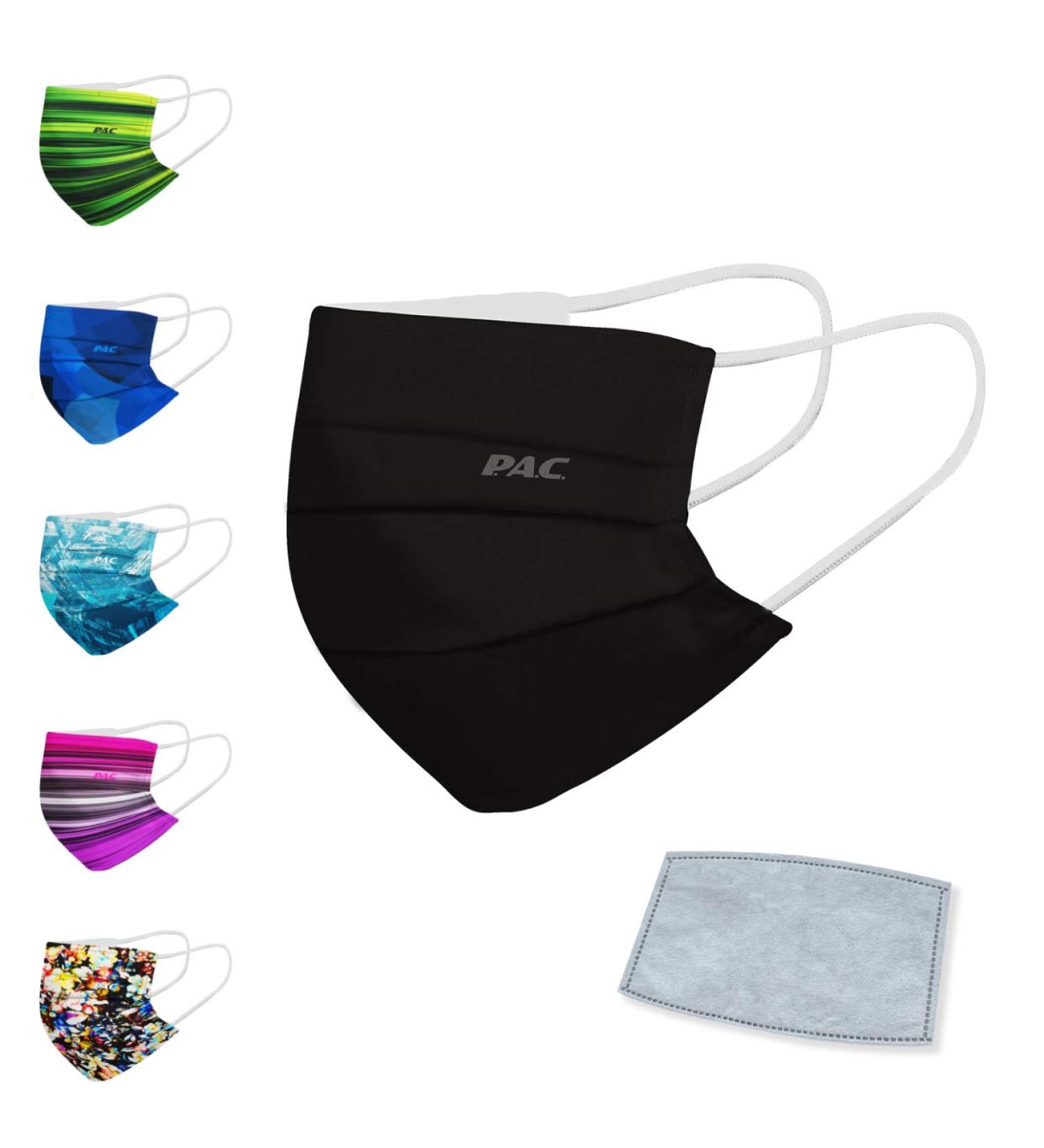 P.A.C. Premium Community Mask + 5-Pack Activated Carbon Filters | Washable & Reusable Black Nose & Oral Mask | Best Everyday Protection - Buy Online on SooperMarket.com