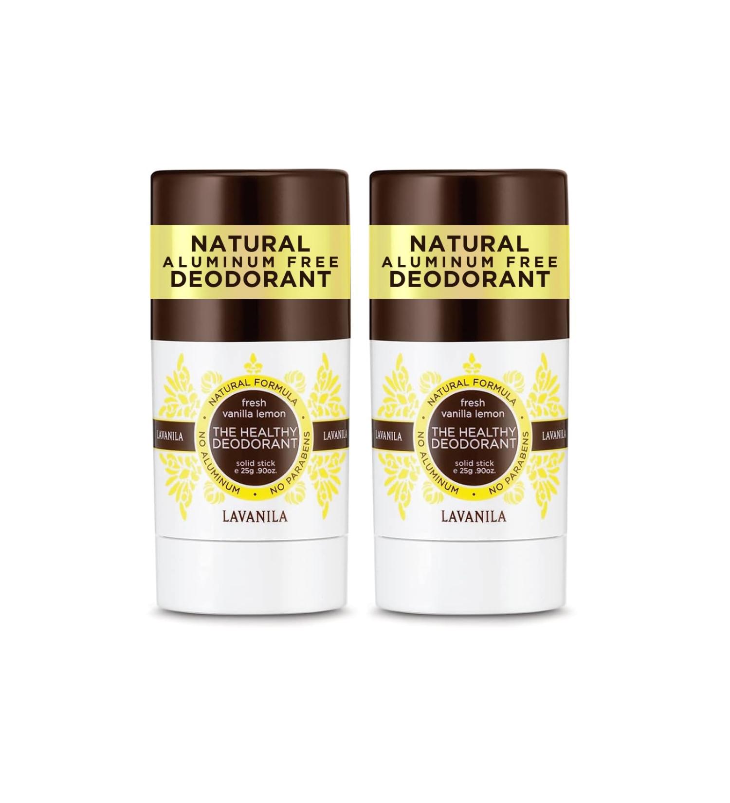 Lavanila Vanilla Lemon Aluminum-Free Mini Deodorant 2-Pack - The Healthy Deodorant for Men & Women Solid Stick (0.9 Ounce Each) Natural Vegan Vanilla Lemon 0.9 Ounce (Pack of 2) - Buy Online on SooperMarket.com