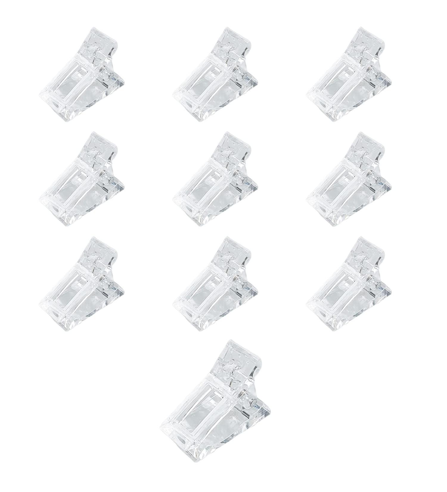 10 Pcs Plastic Nail Tips Clips for Quick Gel Nail Extensions - Transparent - Buy Online on SooperMarket.com