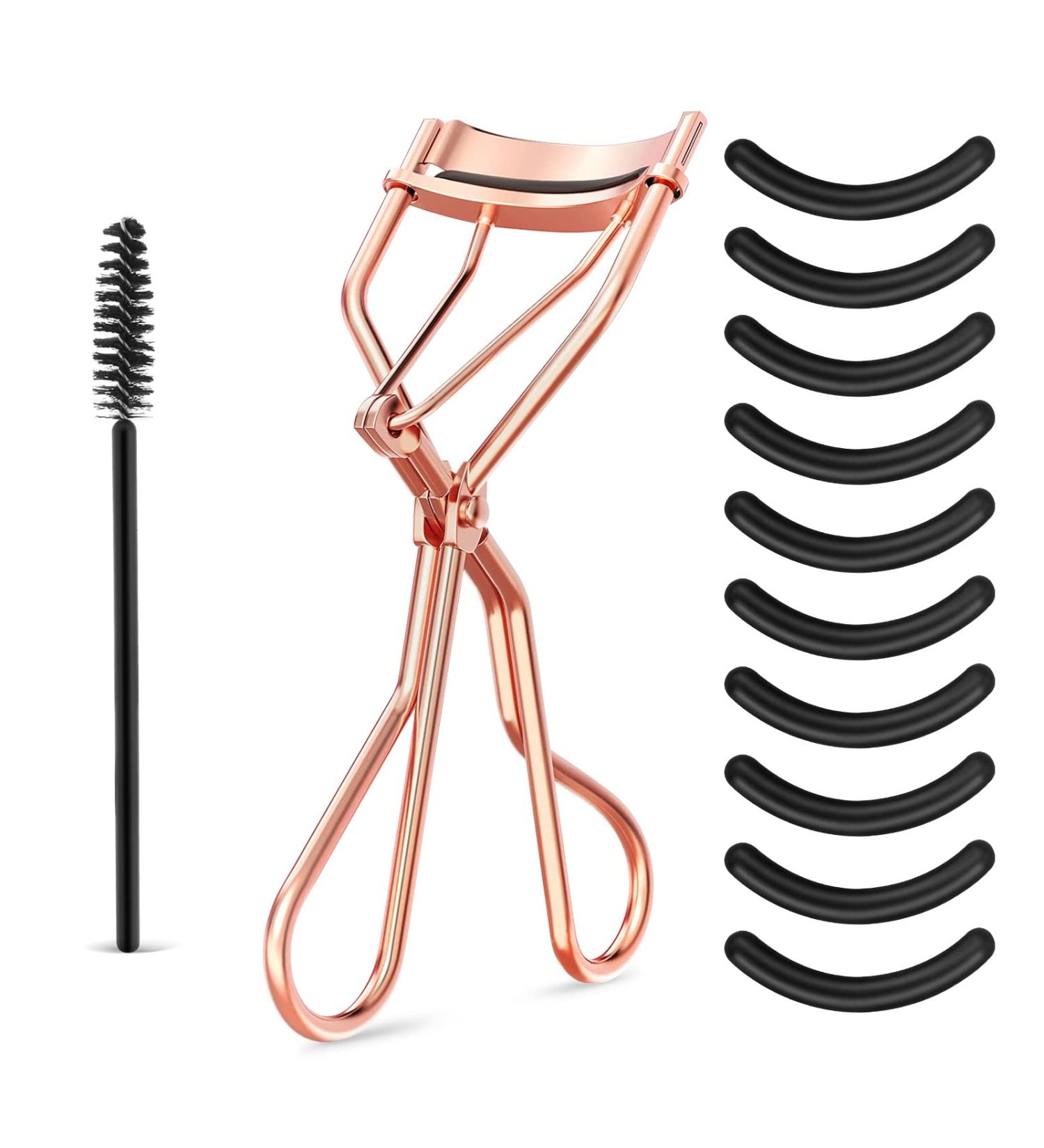 WLLHYF Eyelash Curler Kit with 10 Silicone Refill Pads and Mascara Brush - Universal Lash Curler Makeup Tool for Women - Buy Online on SooperMarket.com
