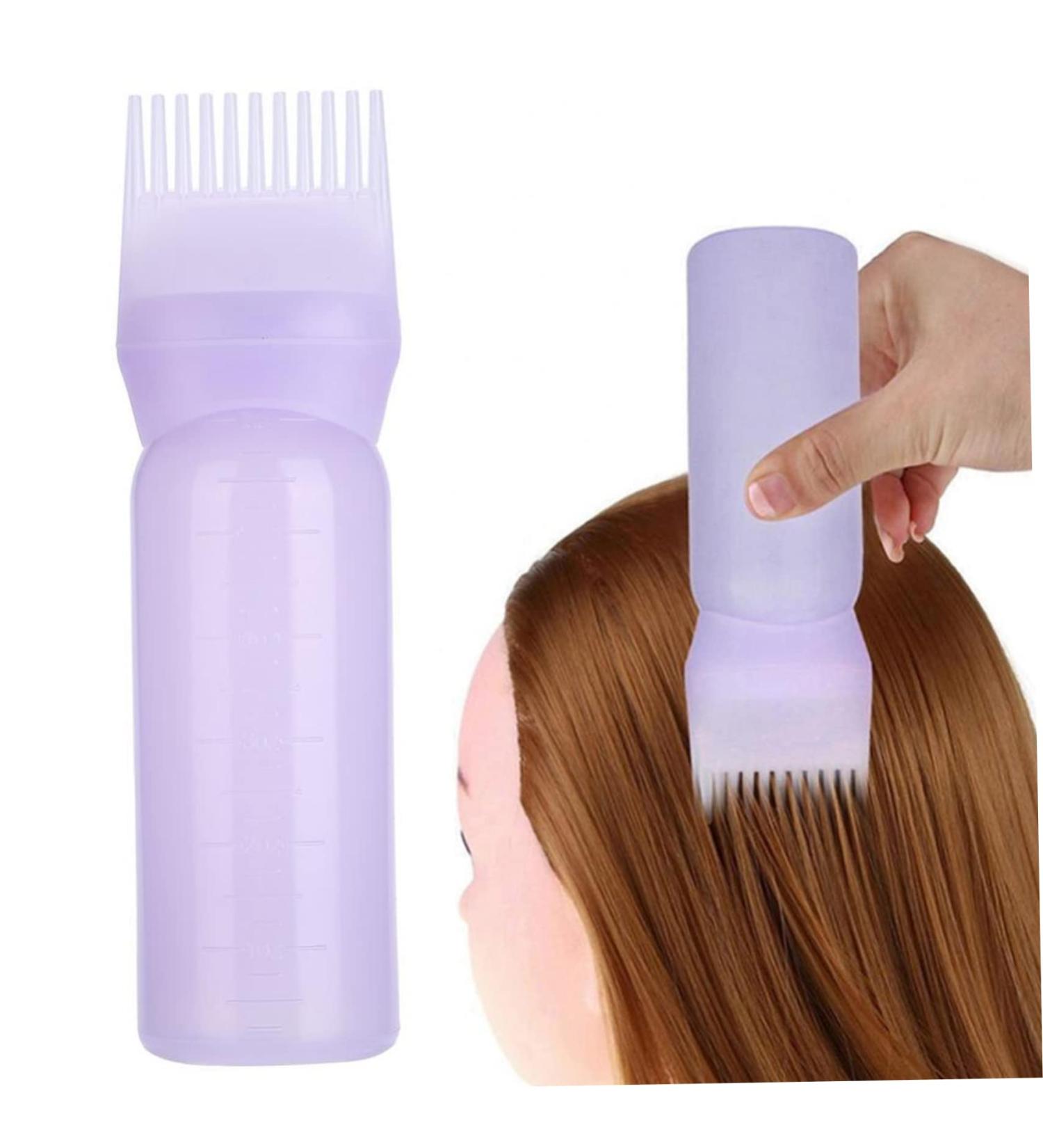 Hair Dye Bottle 160ML Shampoo Bottle Hair Comb Applicator Bottle Brush Bottle for Hair Dyeing Tool Purple Colouring Tools Accessories - Buy Online on SooperMarket.com