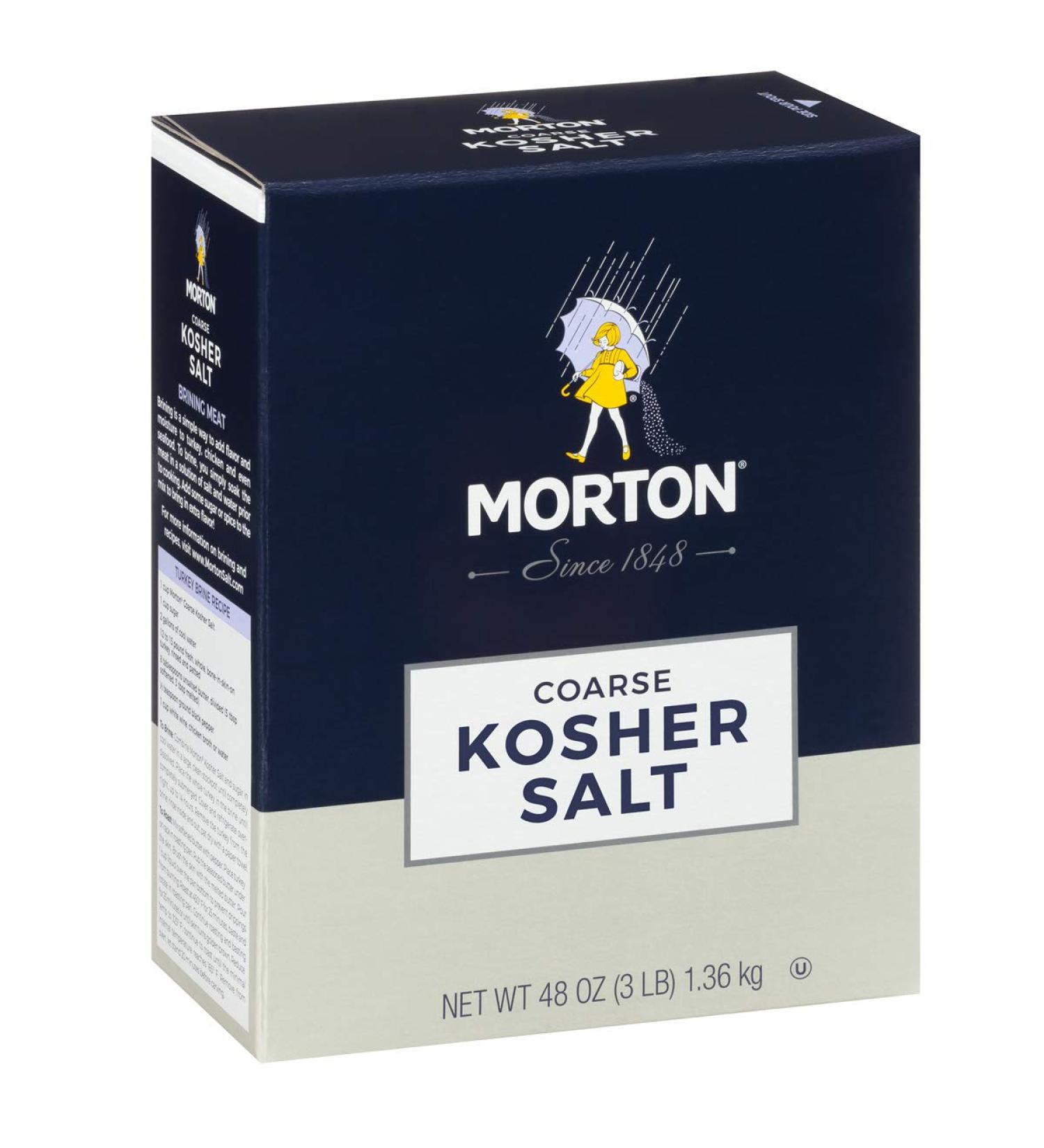 Morton Coarse Kosher Salt 3 lbs - Dark Blue Container - Buy Online on SooperMarket.com