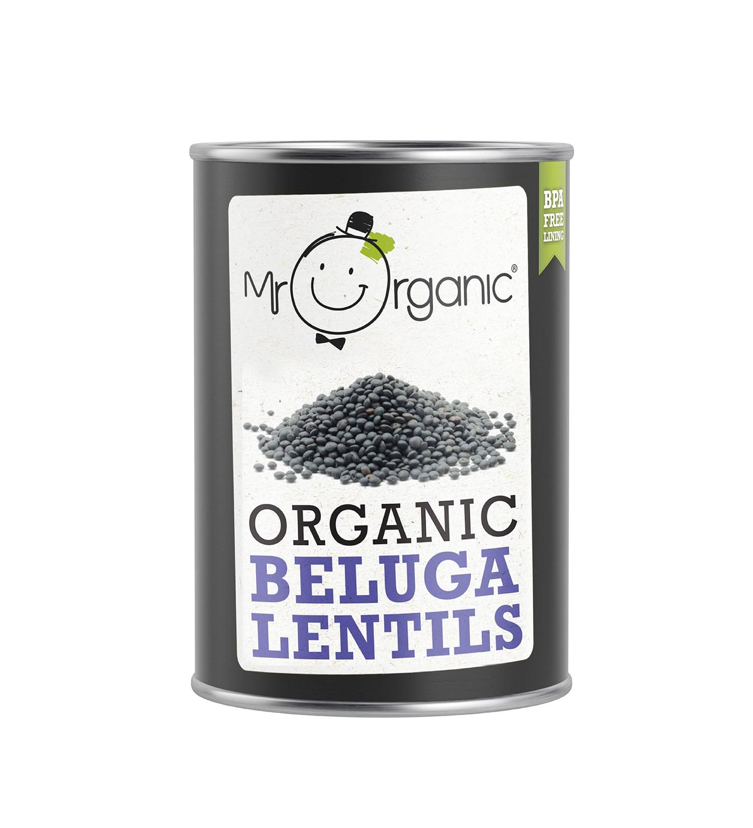 Mr Organic Beluga Lentils 400g - Non GMO, Preservative-Free, Vegan - Ideal for Home Cooking - Buy Online on SooperMarket.com