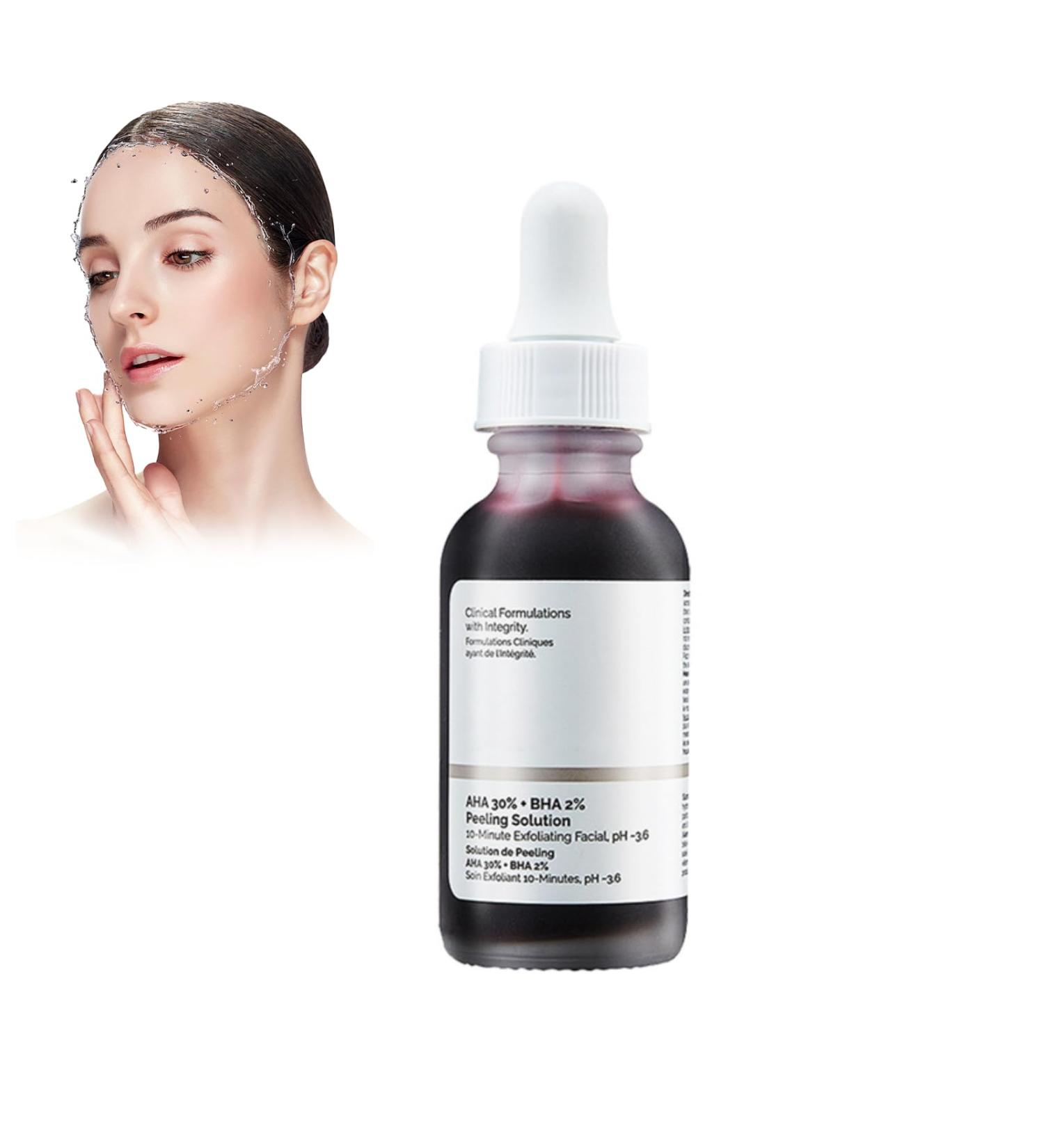 FunnAura AHA 30% + BHA 2% Peeling Solution Exfoliating Facial Serum Fighting Blemishes Reduces Pore Congestion(30 Ml) - Buy Online on SooperMarket.com