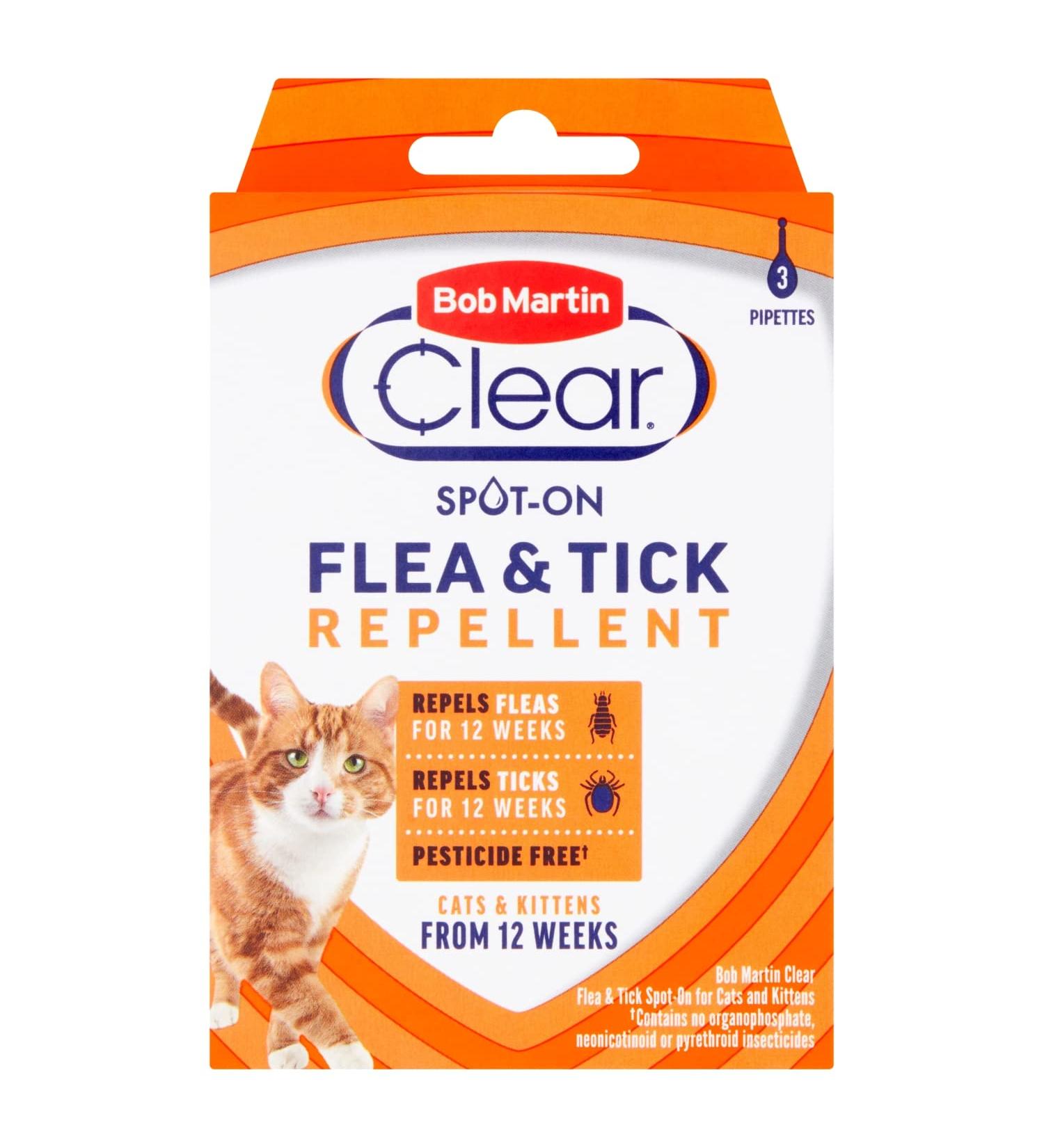Bob Martin Clear Flea and Tick Spot On for Cats & Kittens From 12 Weeks 1 Count (Pack of 1) Single