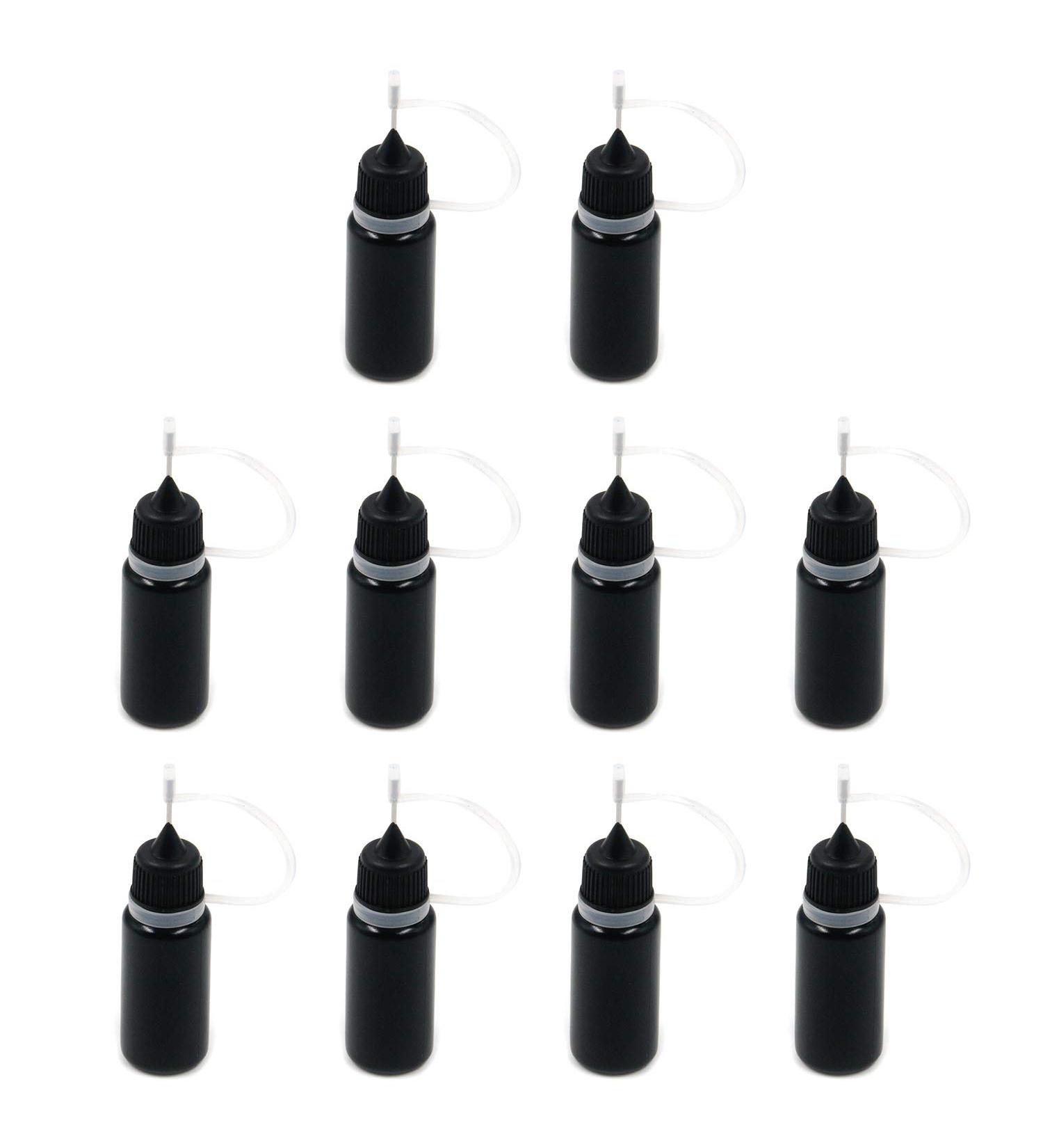 T Tulead Black Tip Applicator Metal Needle Plastic Bottle 10ml Precision Tip Applicator Bottles Pack of 10 Black 10ml - Buy Online on SooperMarket.com