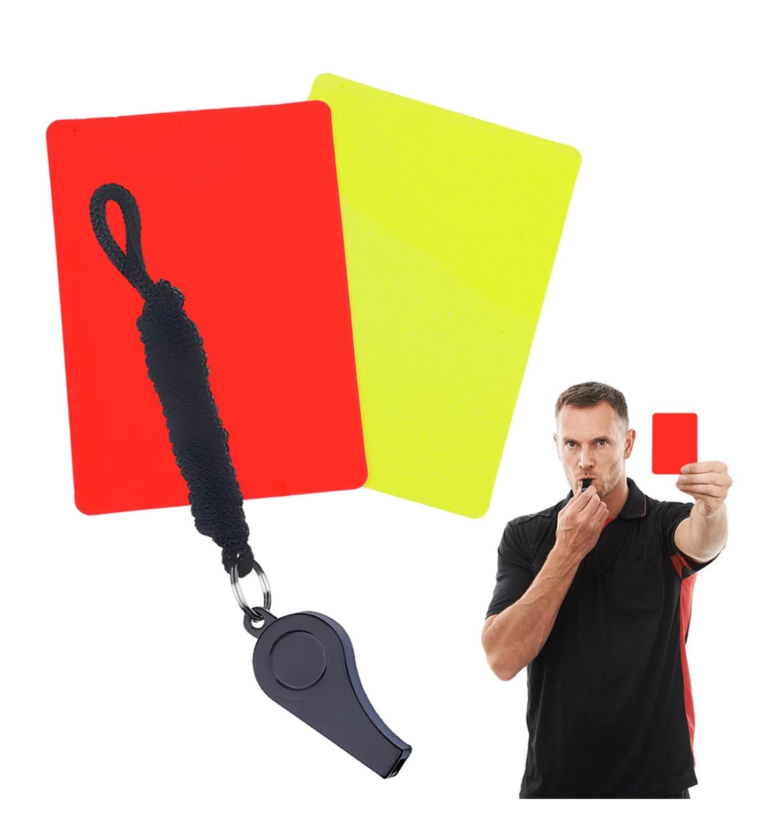Approved Football Referee Card Set - Red & Yellow Cards with Specifications & Pipe Cord - Essential Referee Tool for Competitions - Buy Online on SooperMarket.com