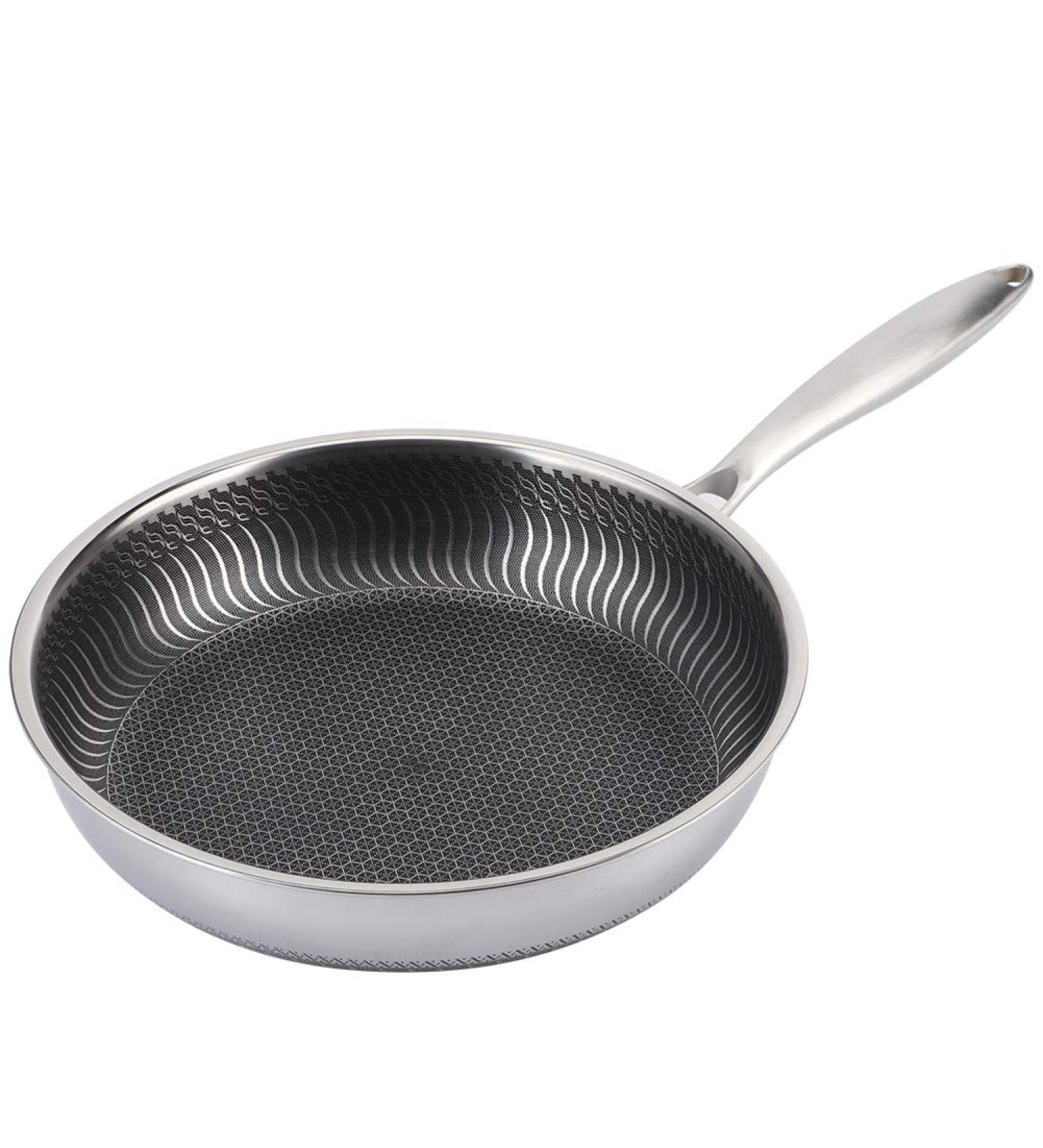 Qzwgz Cookg 51 31 8 Household 304 Stainless Steel Cooking Frying Pan Non-Stick Pot Kitchen Utensils 28cm - Buy Online on SooperMarket.com