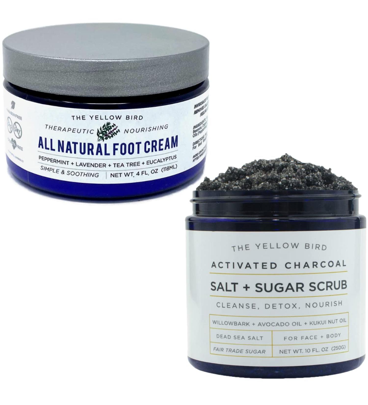 The Yellow Bird Foot Cream & Charcoal Scrub Set - Buy Online on SooperMarket.com