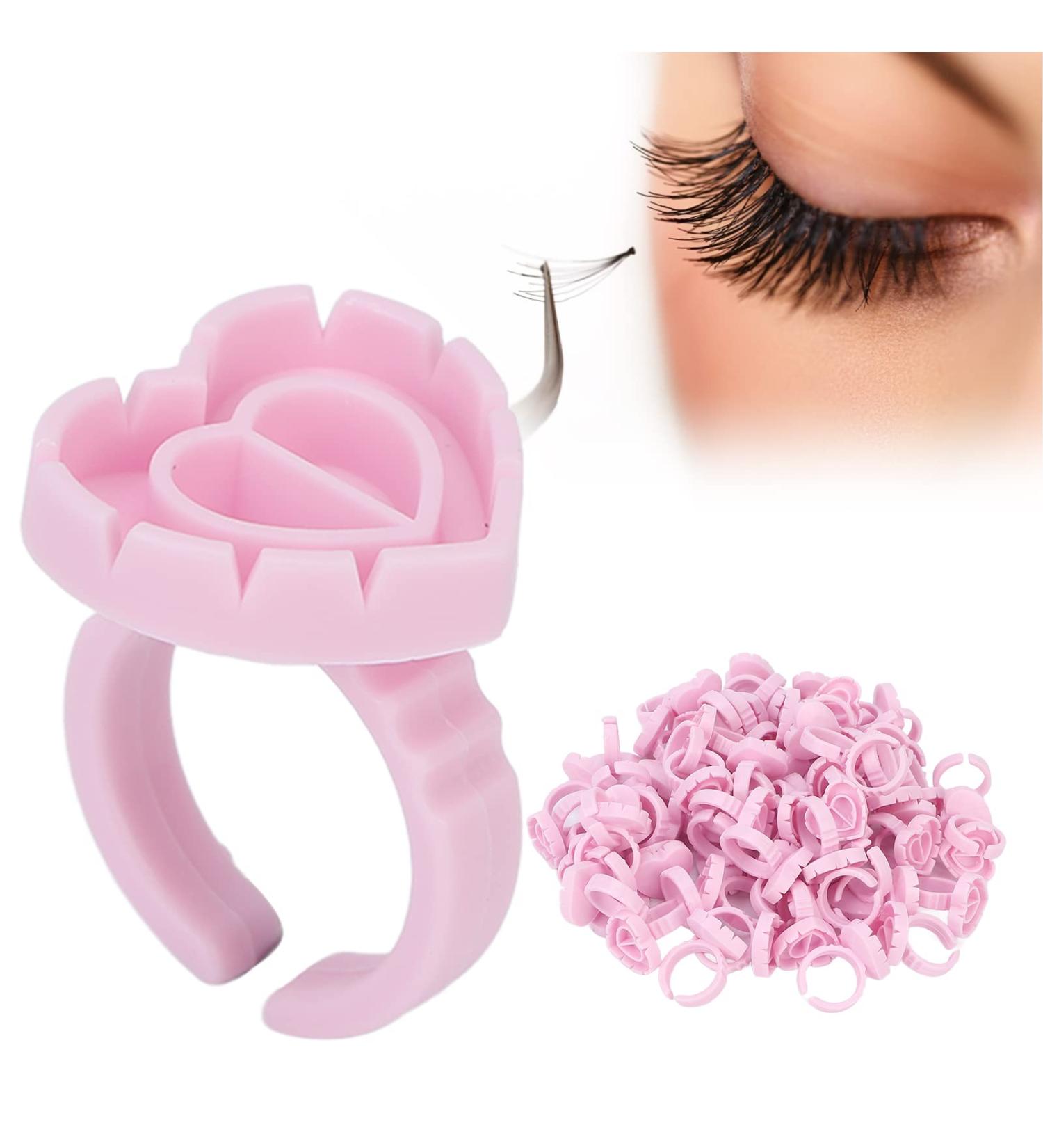 100PC Eyelash Glue Ring Cups - Disposable Adhesive Holders for Eyelash Extensions | Premium Eyelash Tools & Accessories - Buy Online on SooperMarket.com