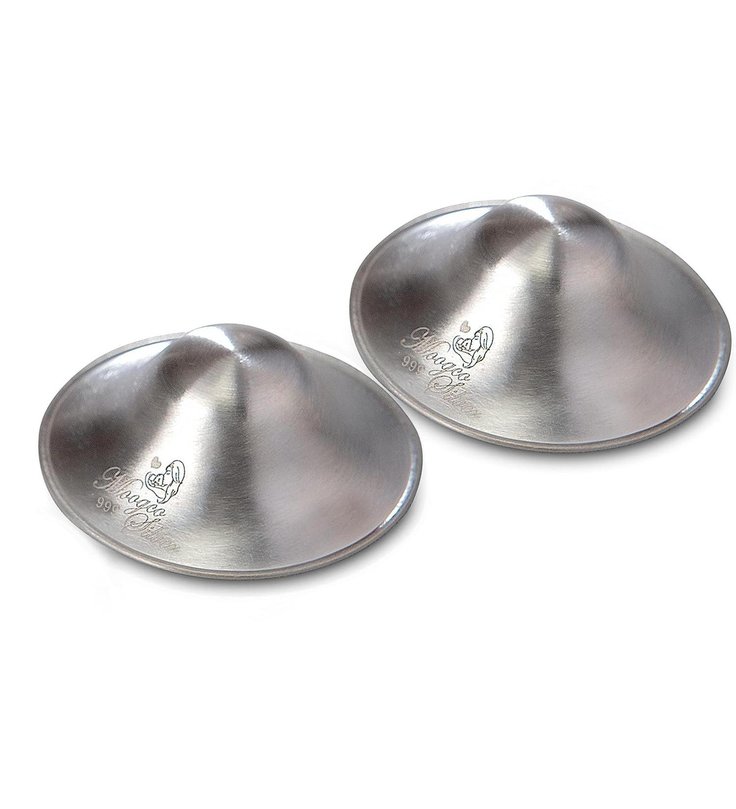 Silver Nursing Cups - Nipple Shields for Newborn Nursing - Soothe and Protect Nipples - 999k Regular Size - Buy Online on SooperMarket.com