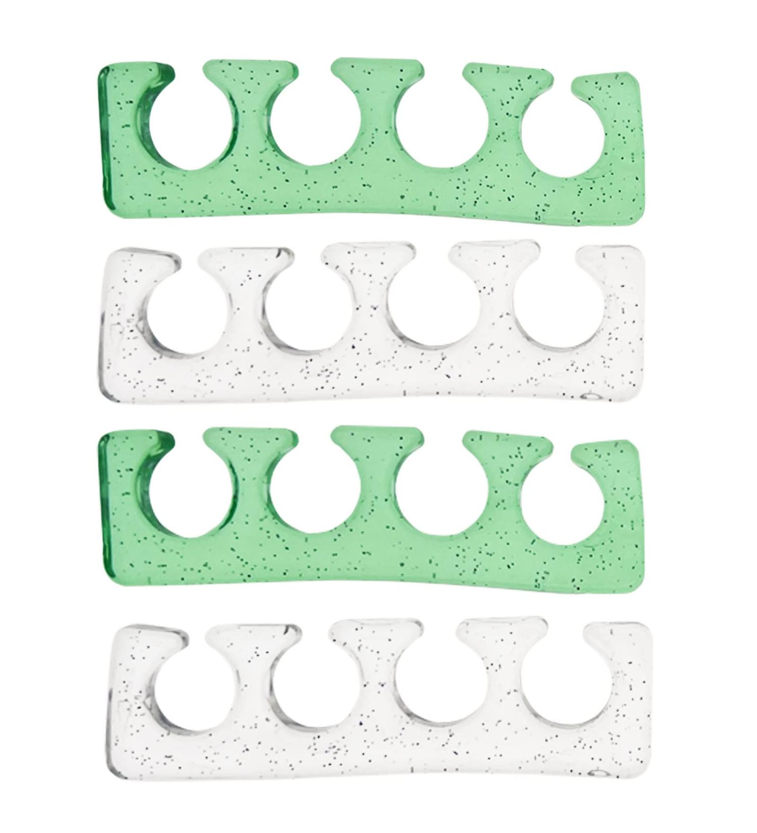 Gel Toe Separator 4PCS for Nail Varnish, Green & Translucent Toe Dividers/Spacers - Nail Art Pedicure Manicure Accessories - Buy Online on SooperMarket.com
