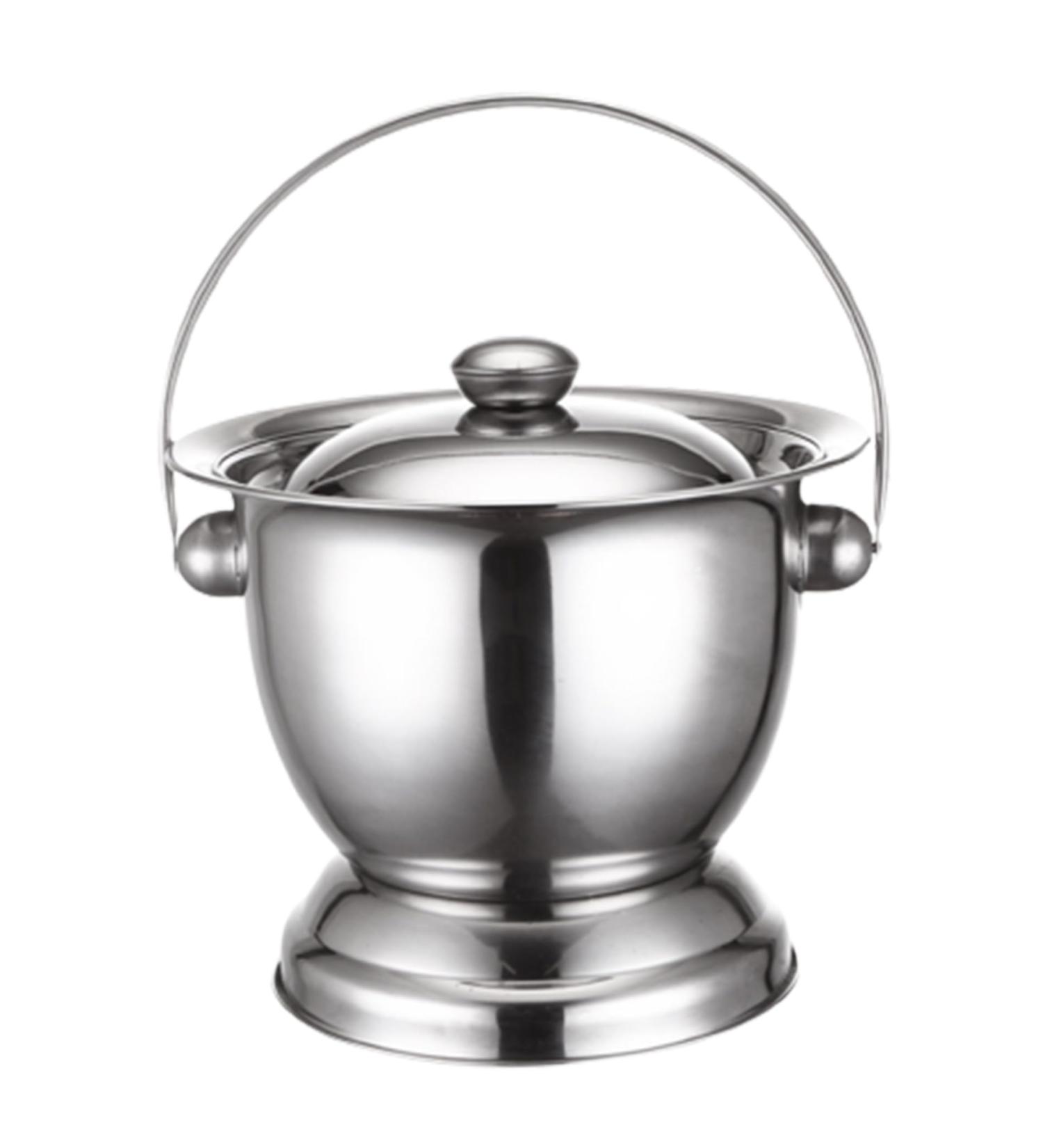 Chamber Pot with Lid 3.3L Stainless Steel Bedside Commode Bucket Potable Spittoon Metal Bedpan Urine Pots for Kids Adults Elder Patient Home Camping Car Travel - Buy Online on SooperMarket.com